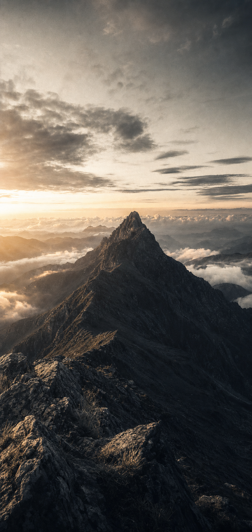 Mountain vista at dawn — the long view