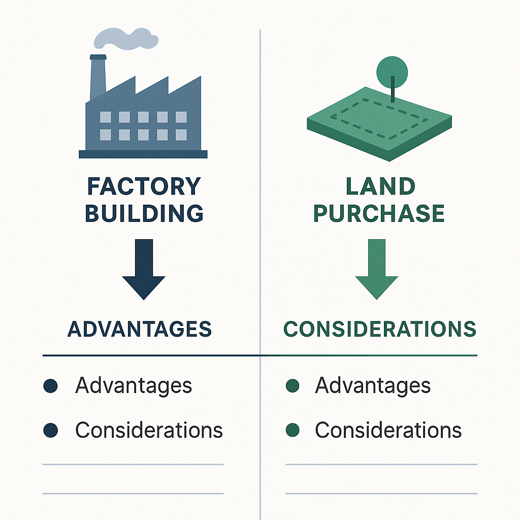 Infographic so sánh chiến lược thu hút FDI: nhà xưởng sẵn có vs mua đất nền
