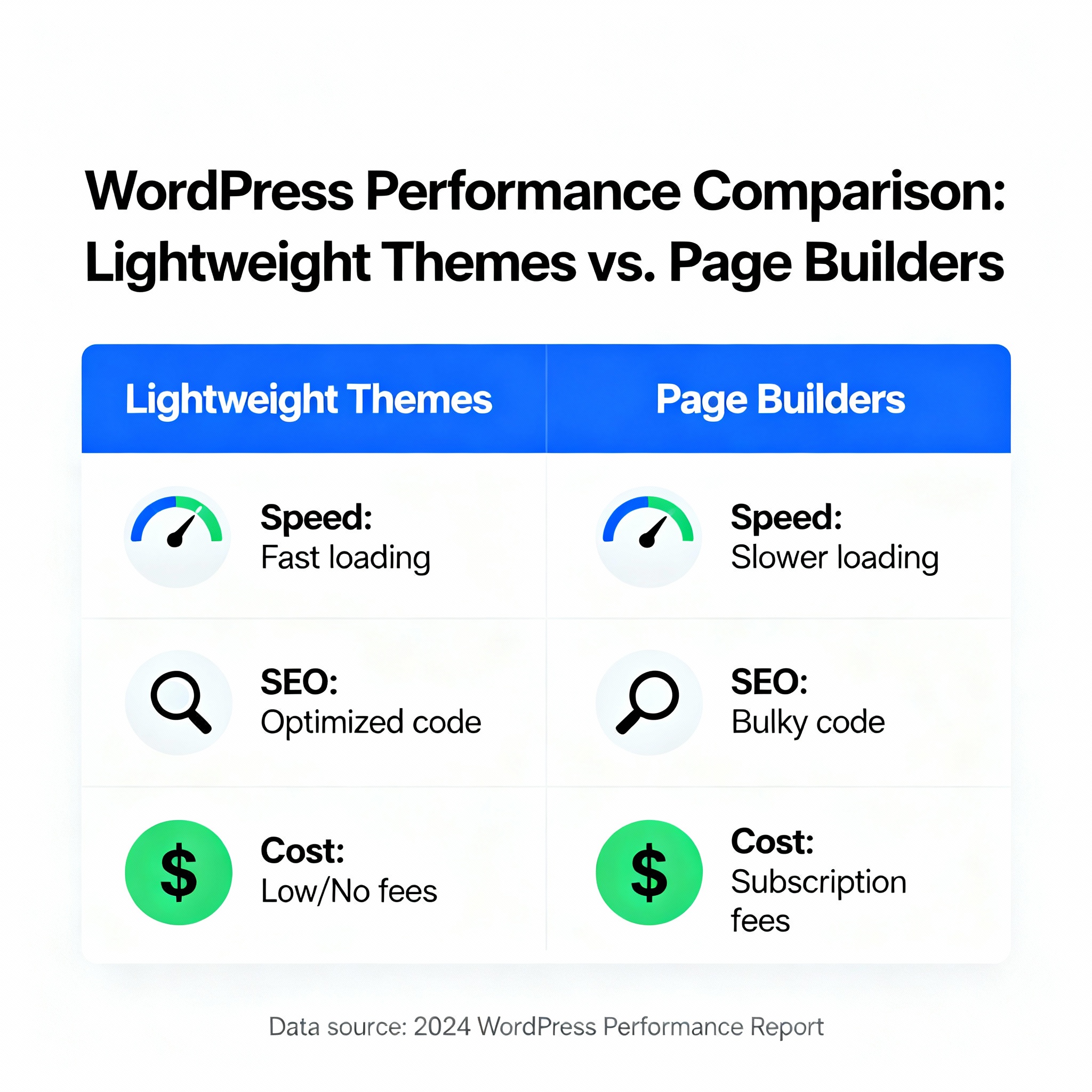WordPress Themes vs Page Builders Infographic