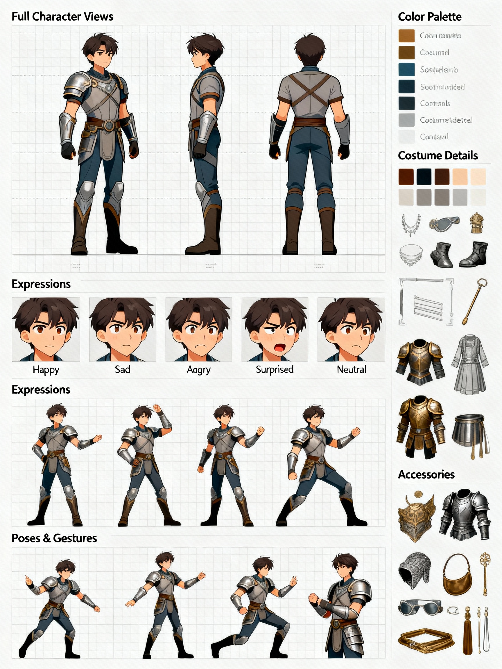 Professional Character Design Sheet: Complete Reference Guide Template