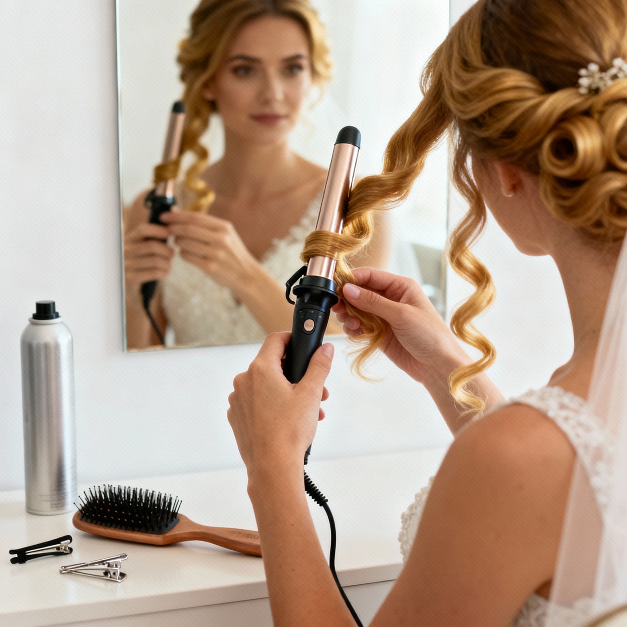 Step-by-step DIY hair curling techniques for wedding styling