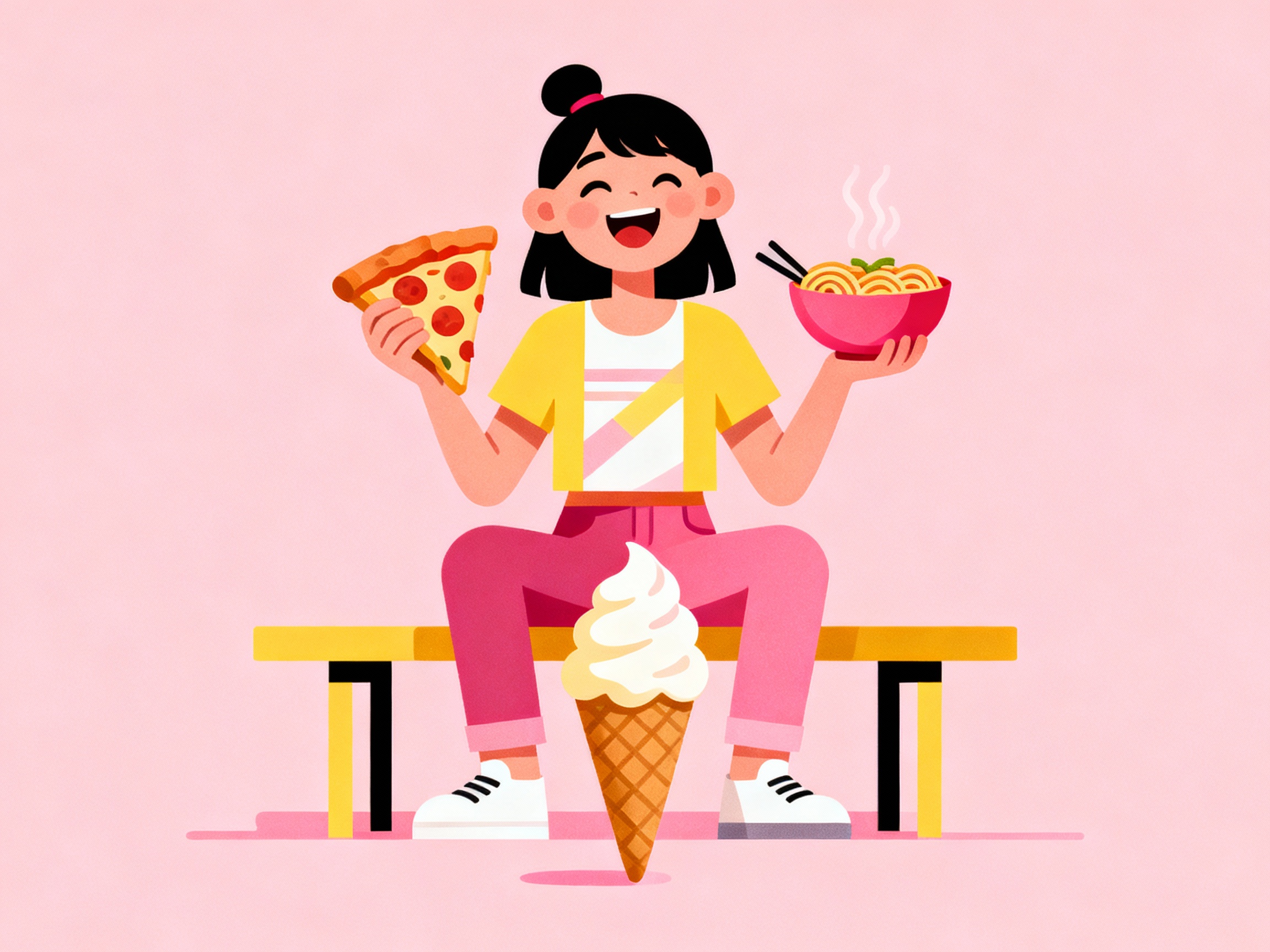 Nirjara enjoying her favorite foods