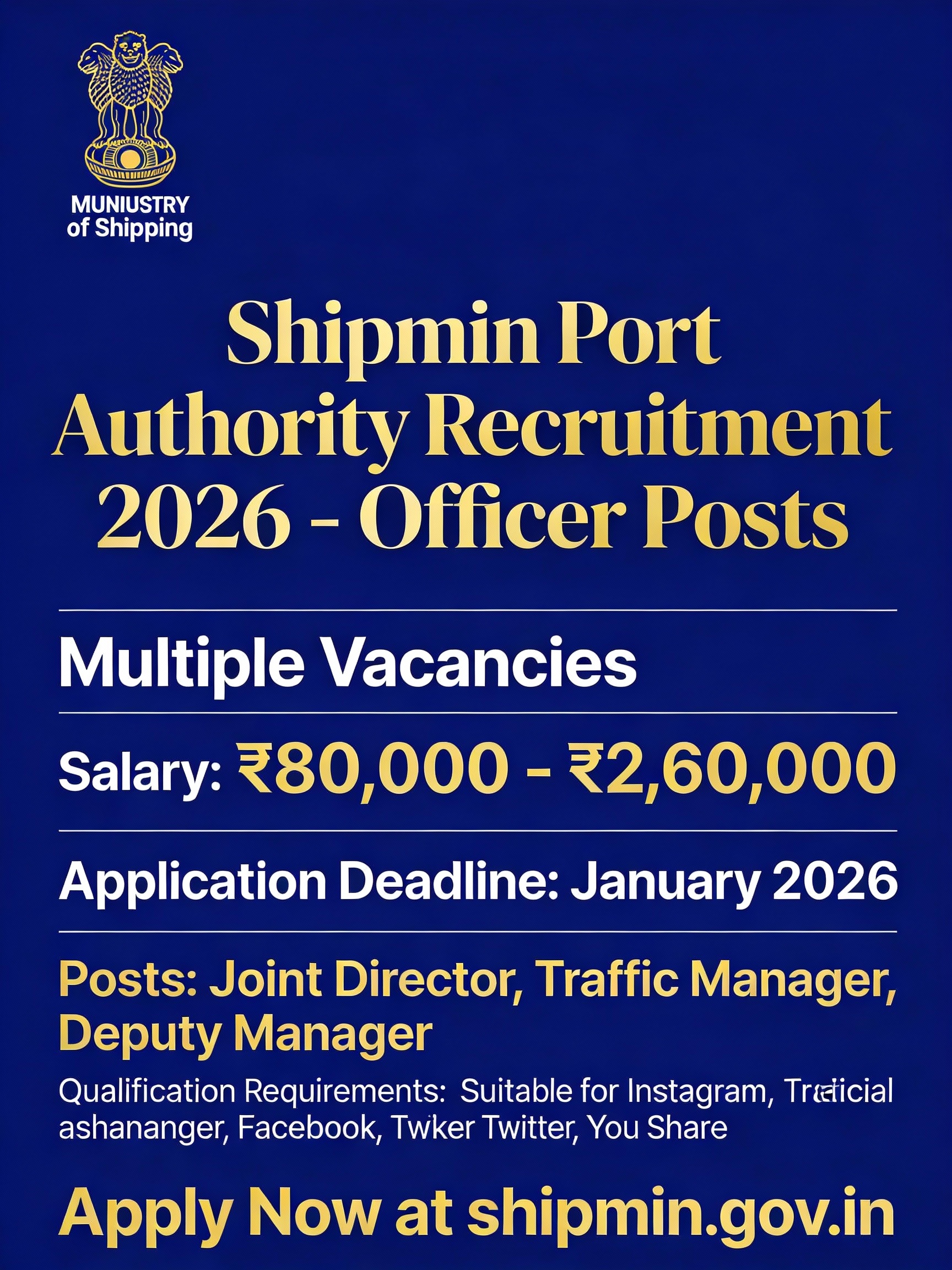 Shipmin Port Authority Recruitment 2026 - Job Notification Poster