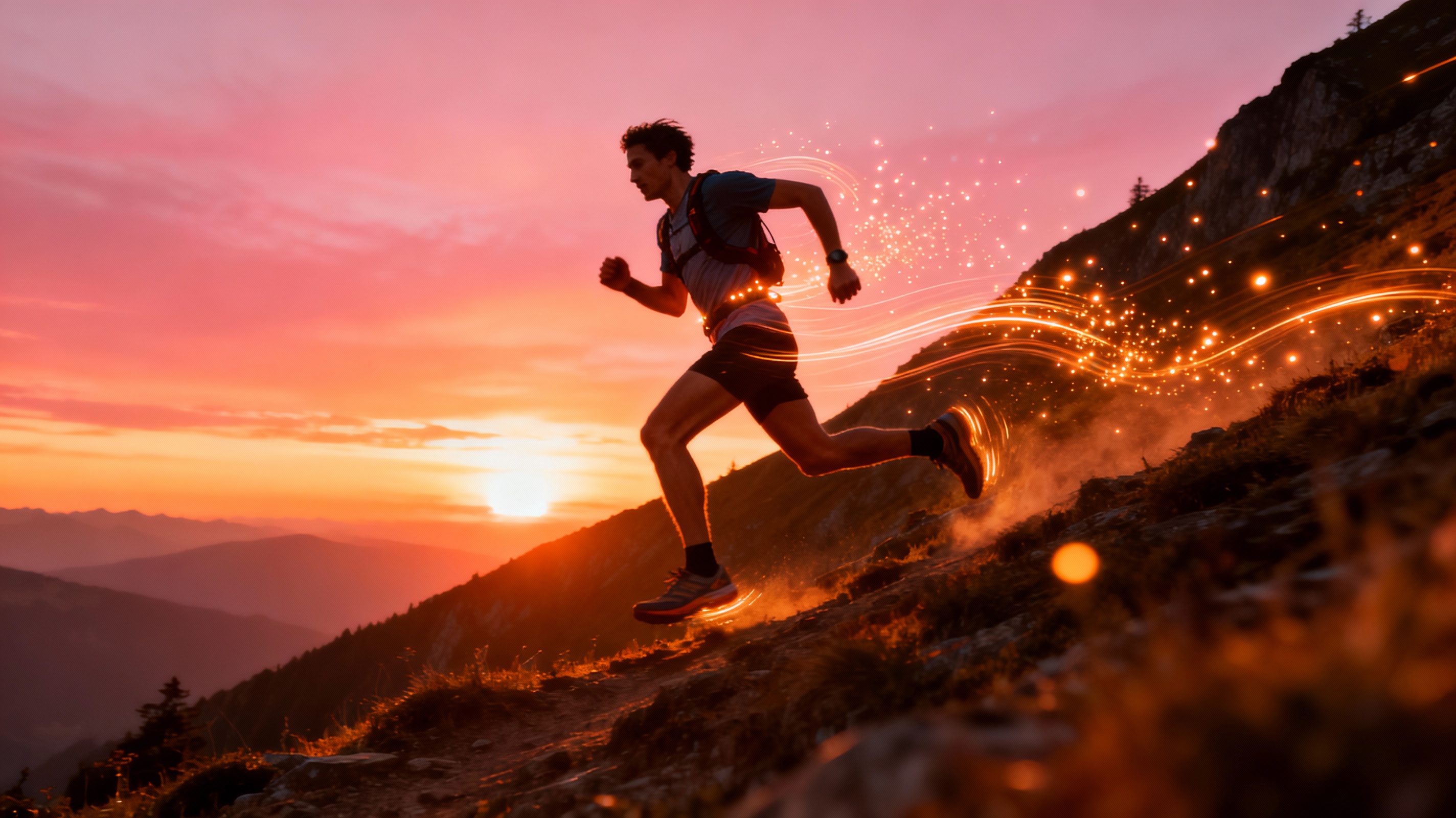 Trail runner en action