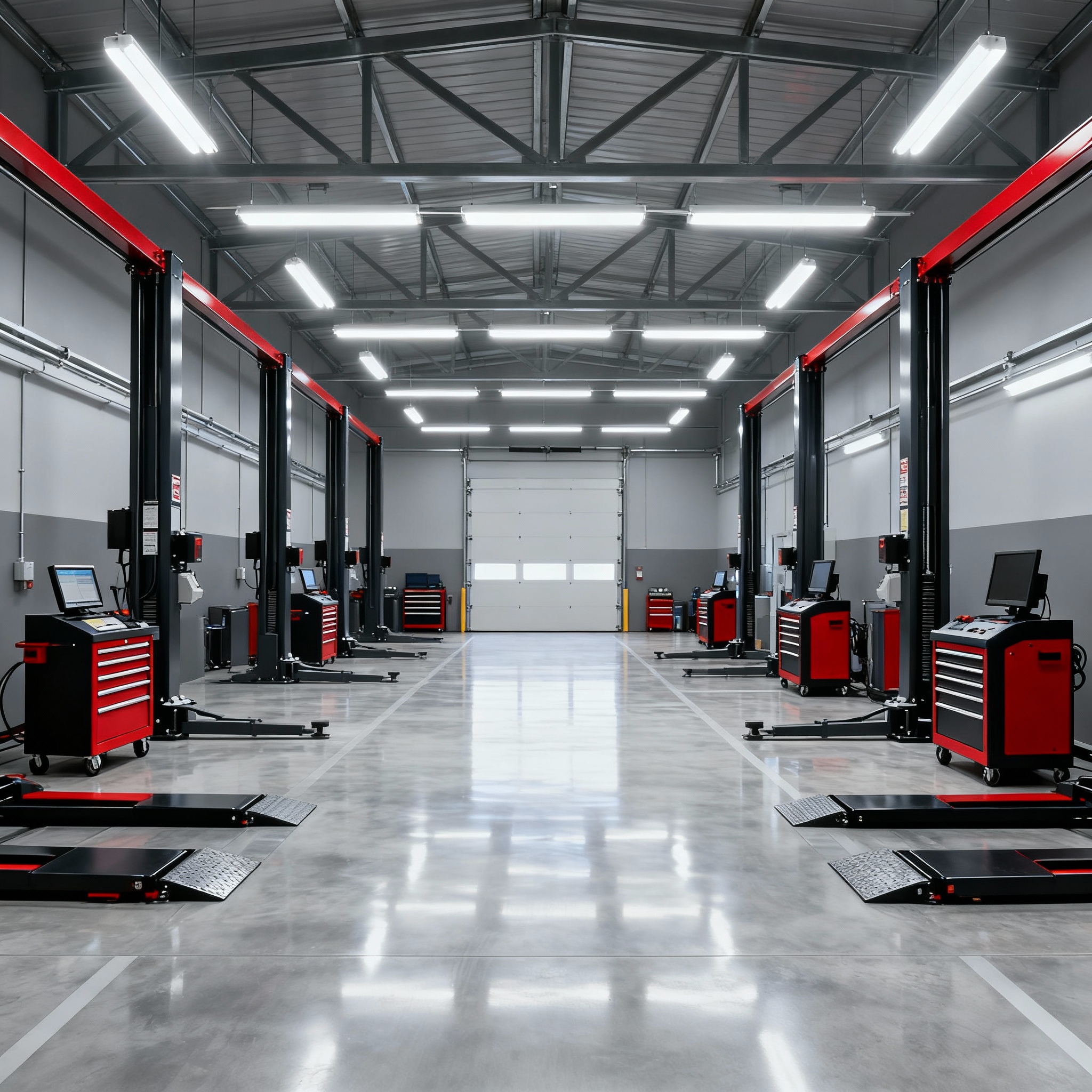 Modern professional car garage interior