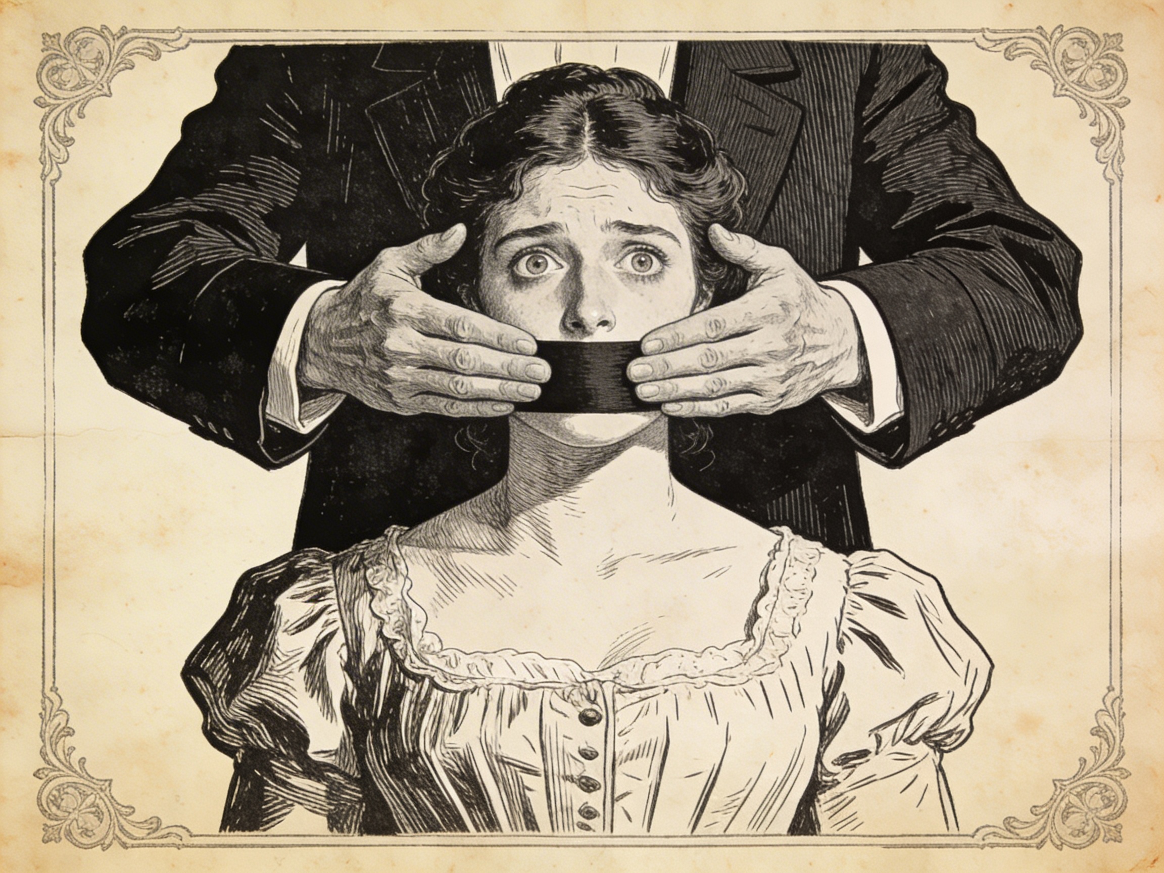 Victorian woman being silenced