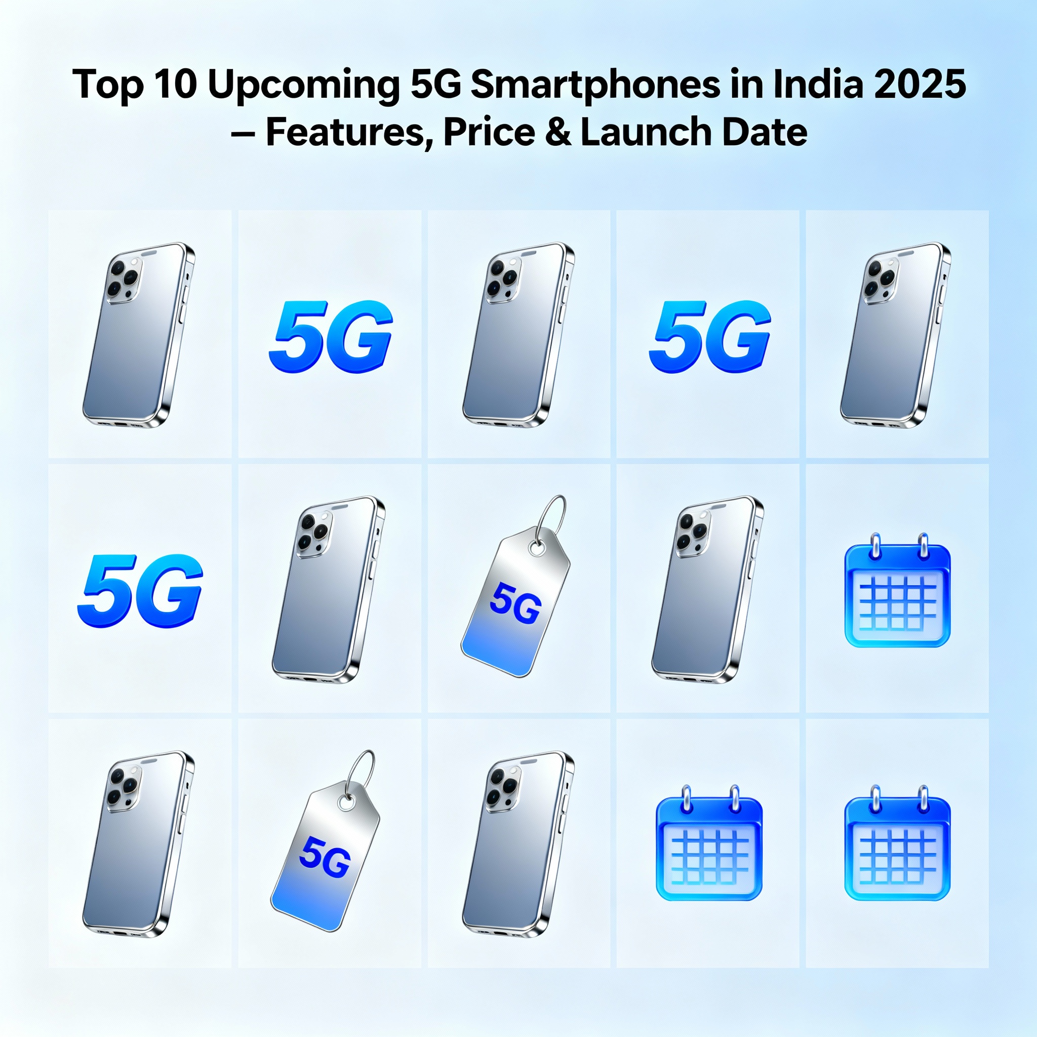 Top 10 Upcoming 5G Mobile Phones in India 2025 | भारत में आने वाले टॉप ...