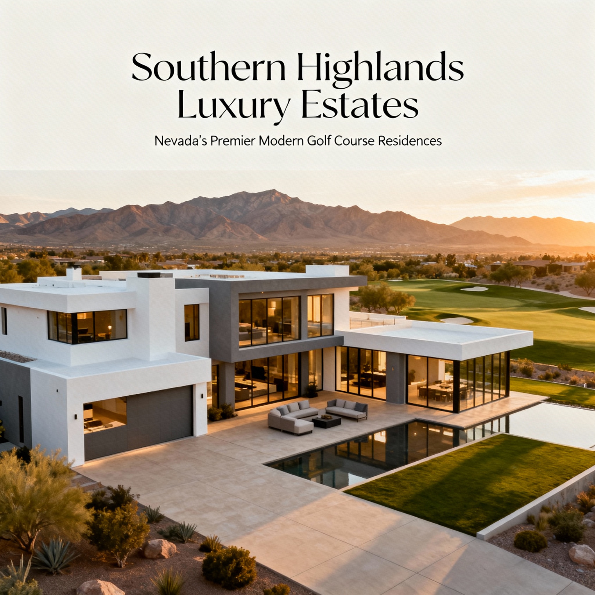 Enterprise Nevada luxury real estate featuring Southern Highlands luxury homes with modern architecture and mountain views