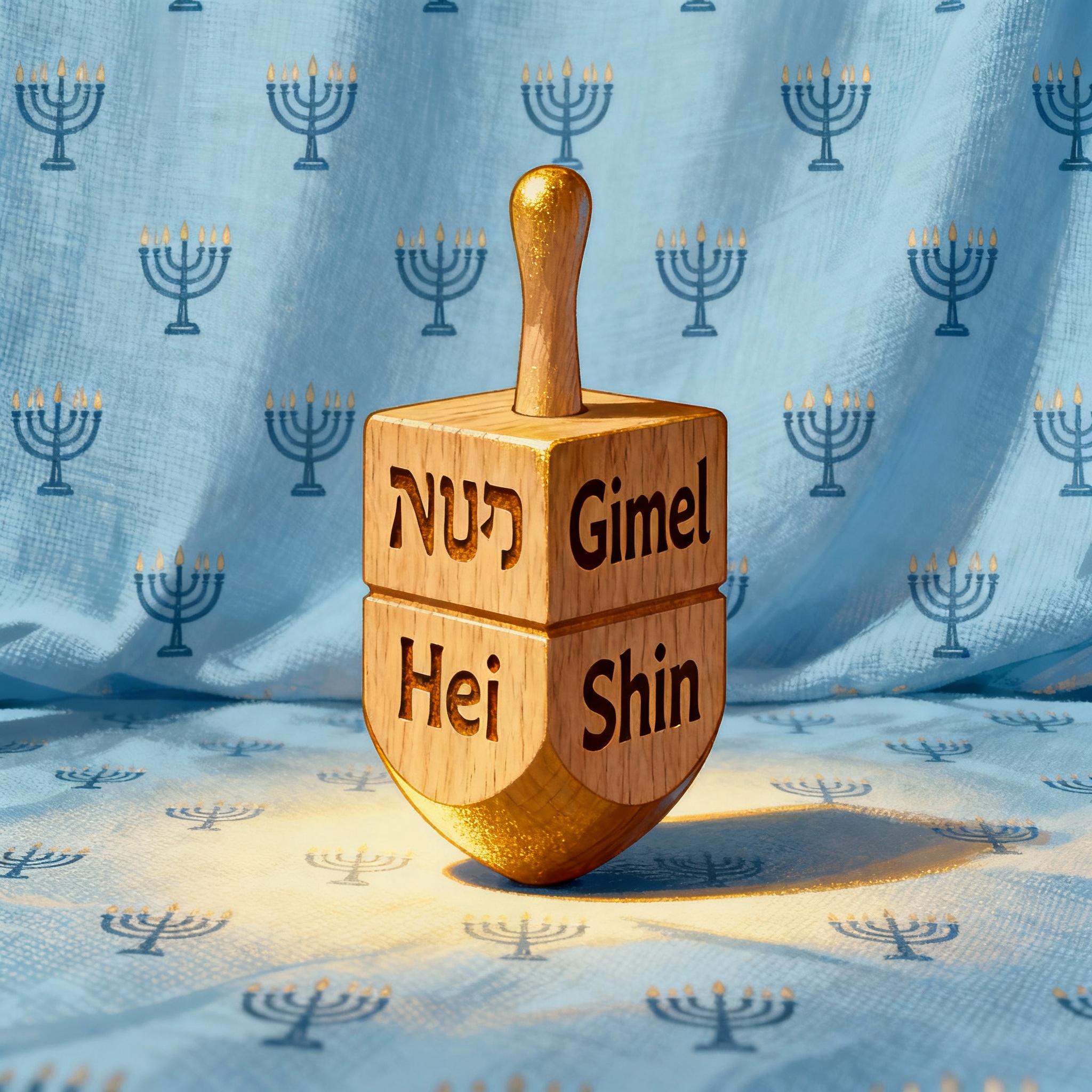 Dreidel tradicional con cuatro letras hebreas para Janucá Dreidel tradicional Janucá letras hebreas