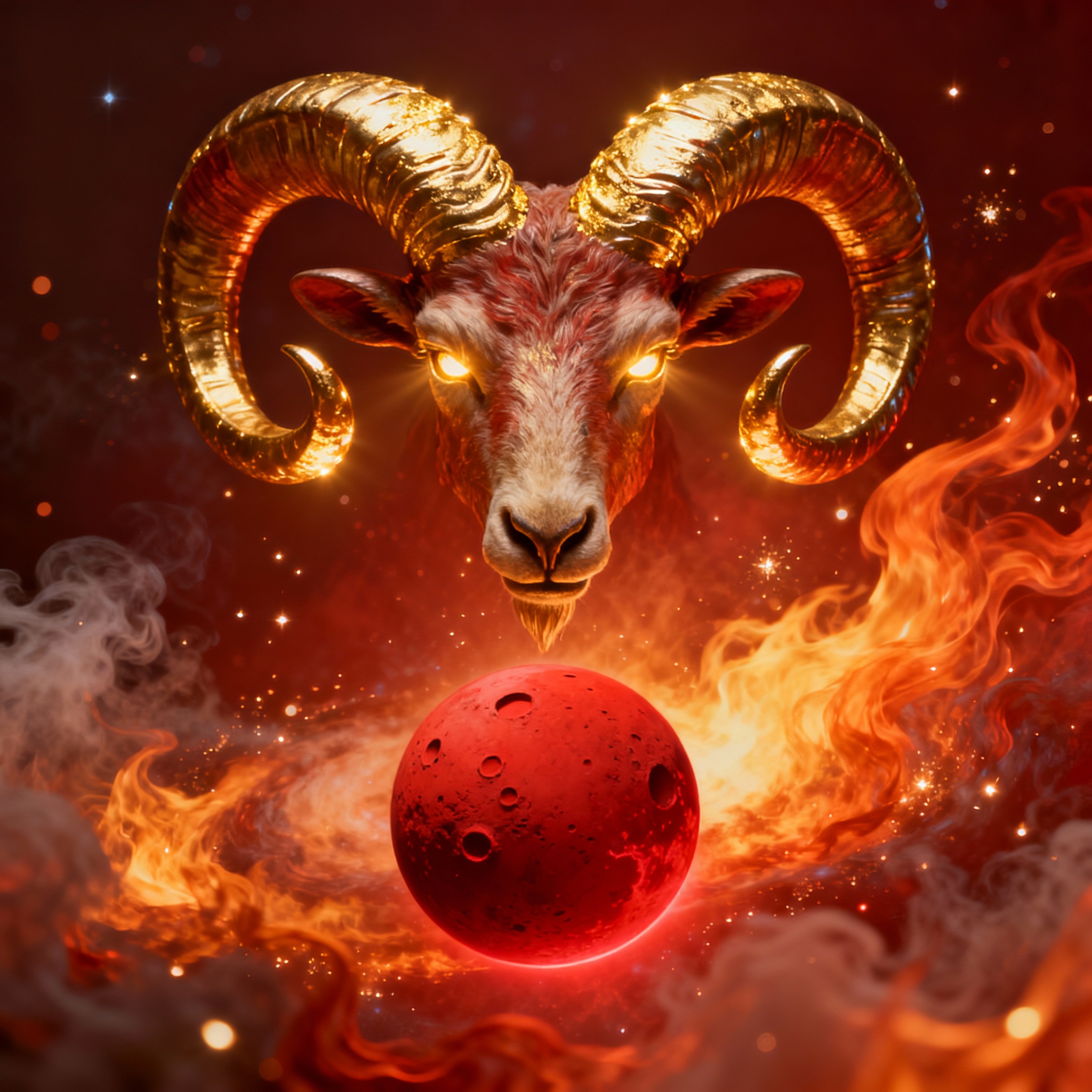 Mesha Rashi (Aries) - The fiery ram symbol with Mars influence