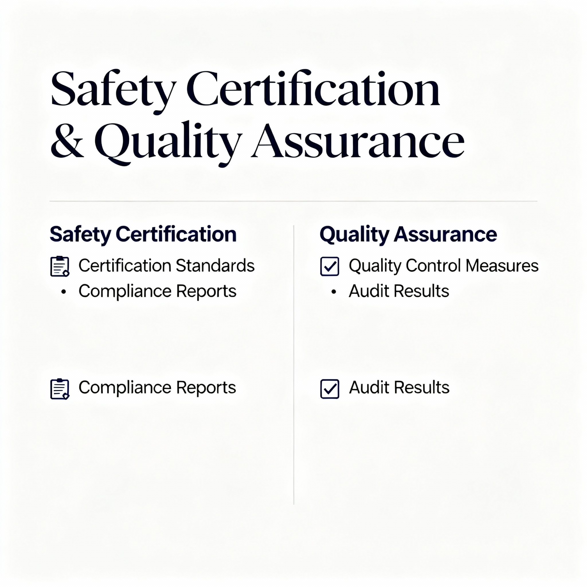 Professional certifications and safety documents