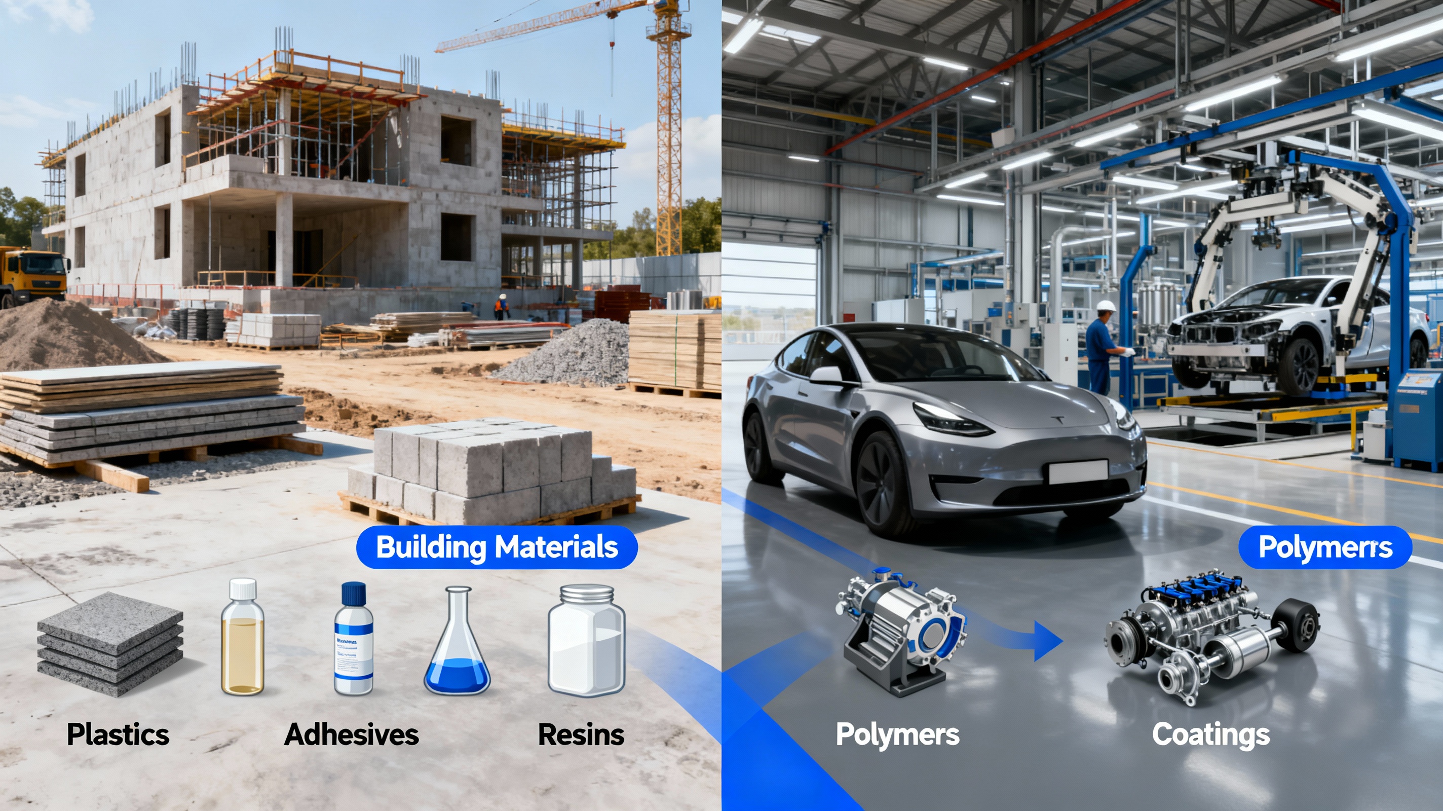 Methanol applications in construction and automotive manufacturing industries