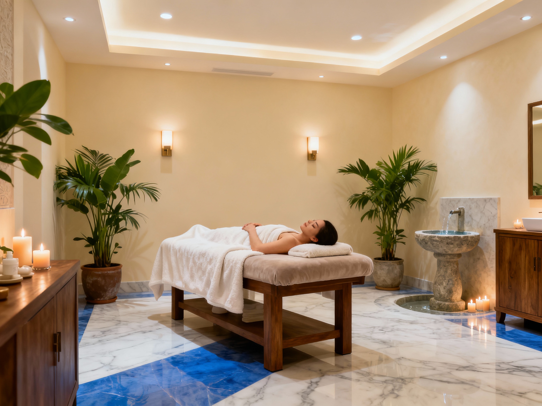 Luxurious spa treatment in peaceful wellness setting