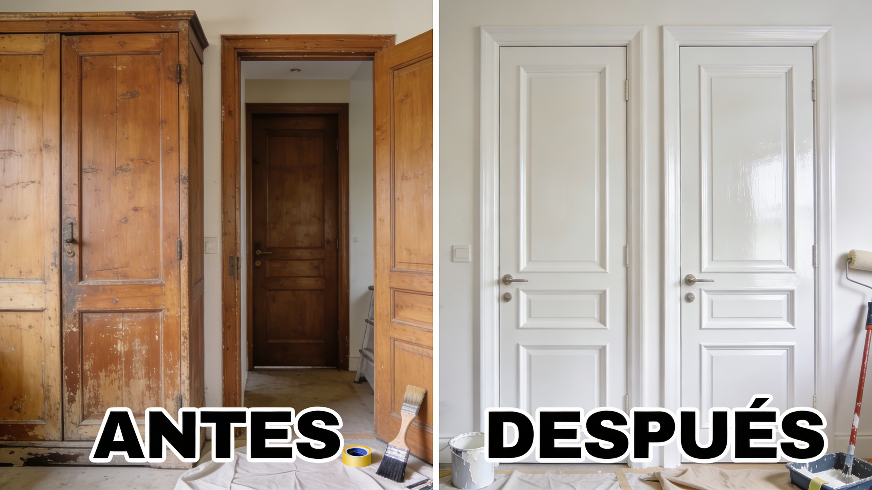 Trabajo realizado: Pintado profesional de puertas en blanco