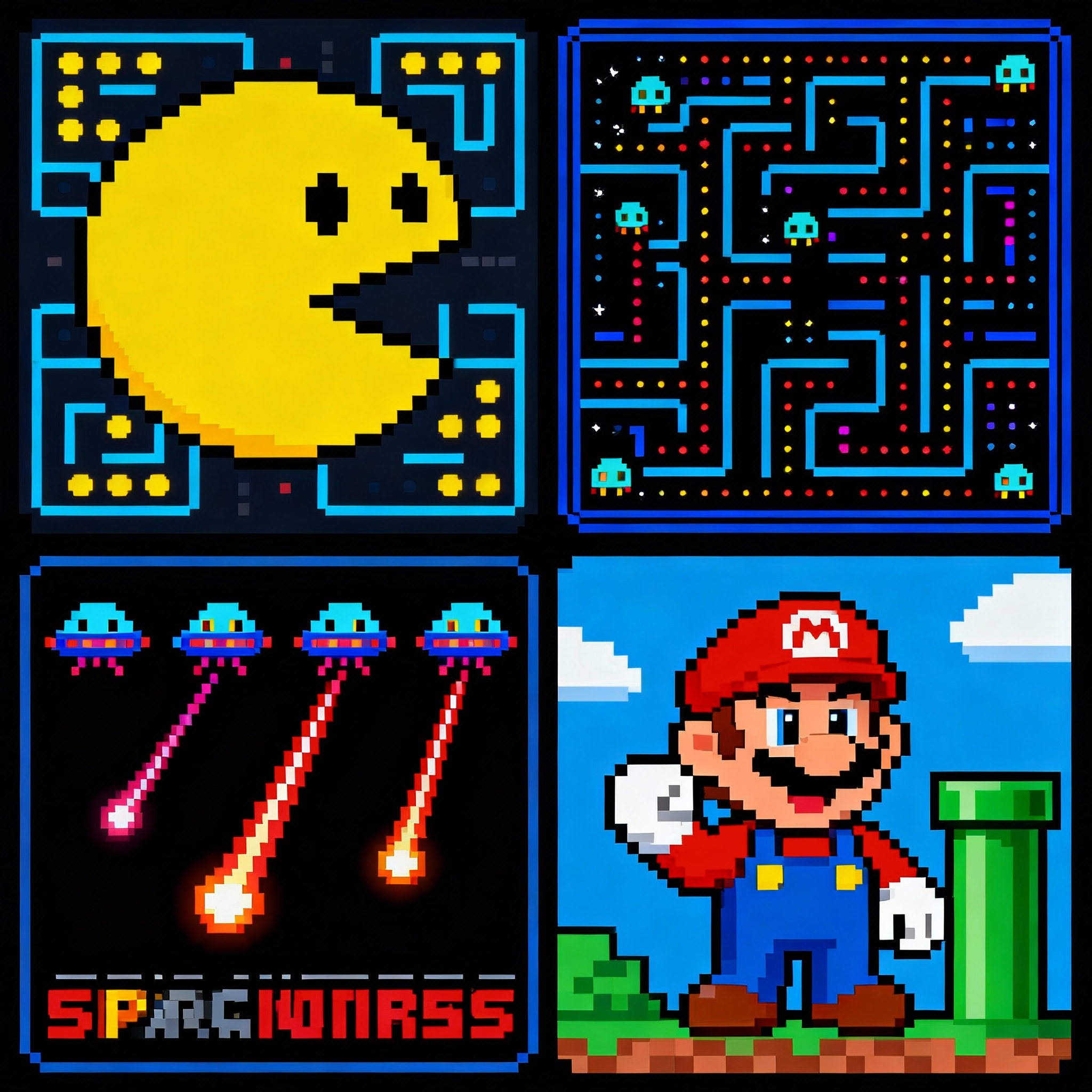 Retro gaming collage