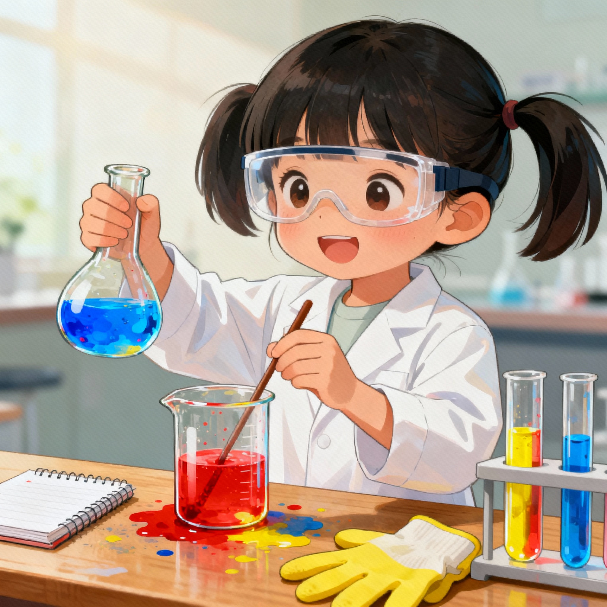 Tu Anh exploring science through fun experiments