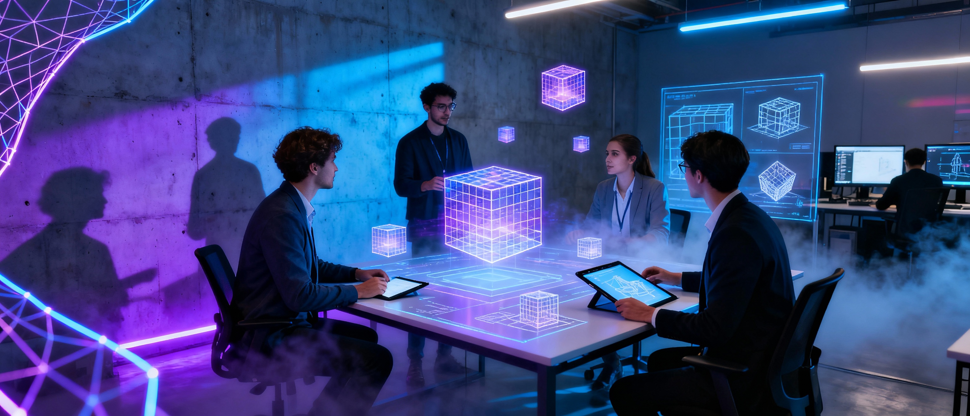 Voxcelcove team collaborating on 3D voxel rendering