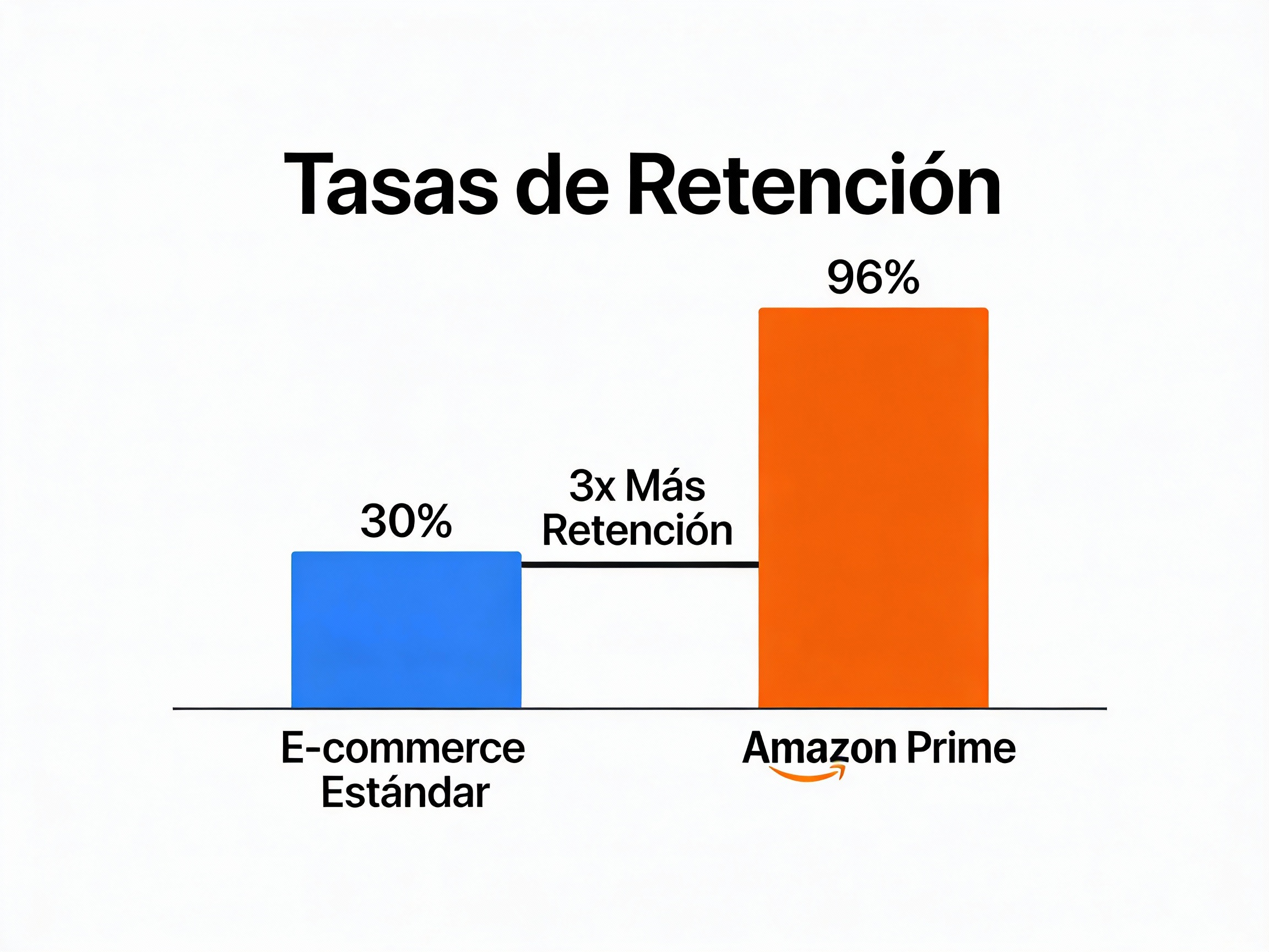 Comparativa de retención: Amazon Prime vs E-commerce estándar