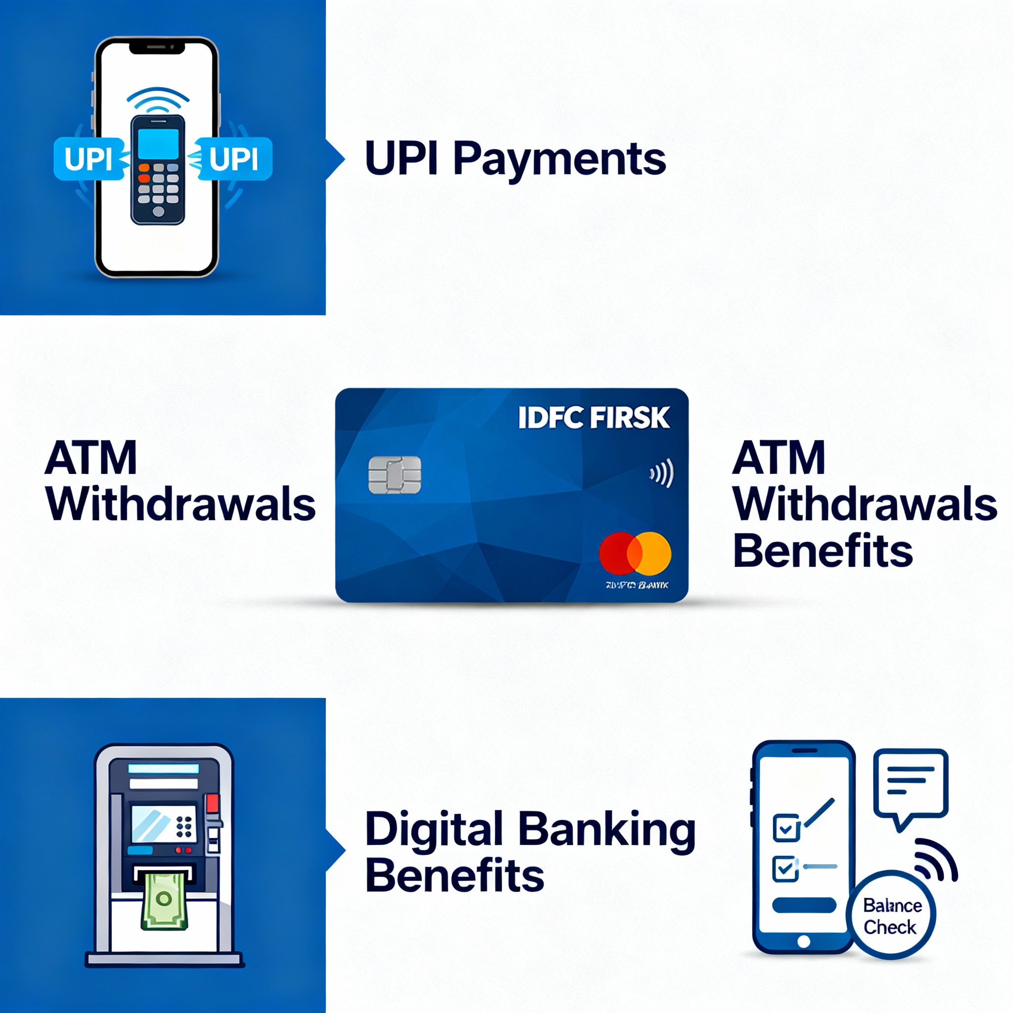 IDFC FIRST Bank debit card and mobile banking features