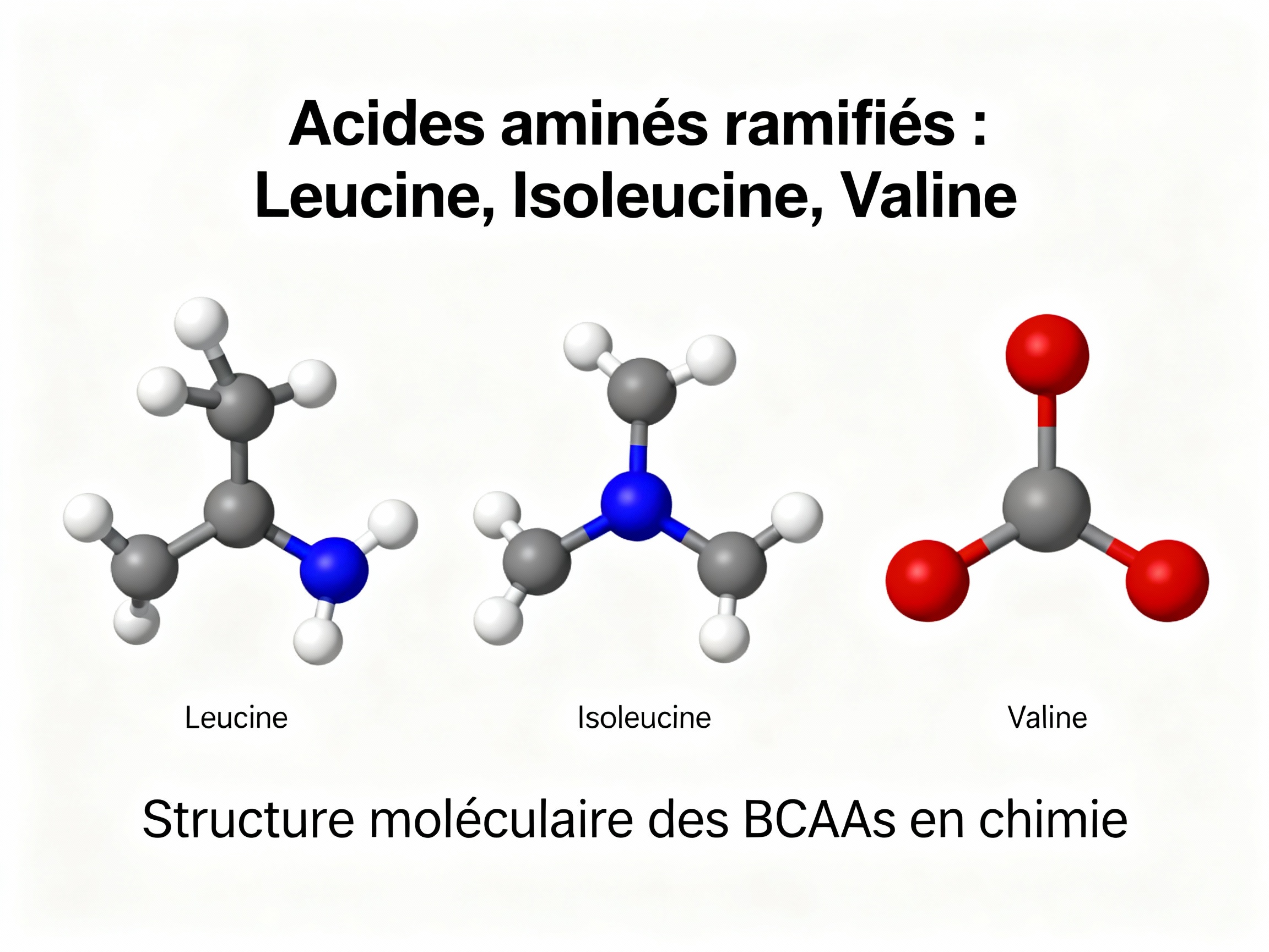 BCAA molécules leucine isoleucine valine