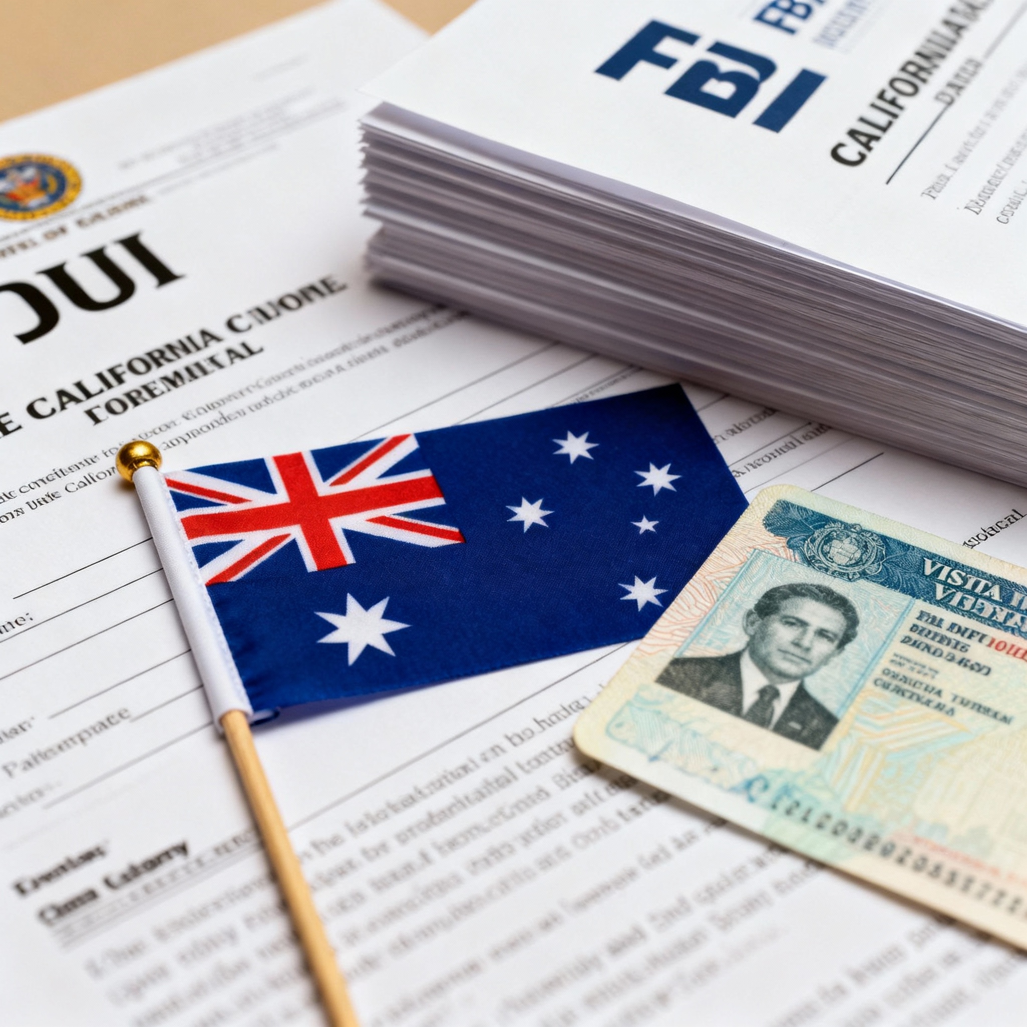 California background checks and visa documents for Australia travel