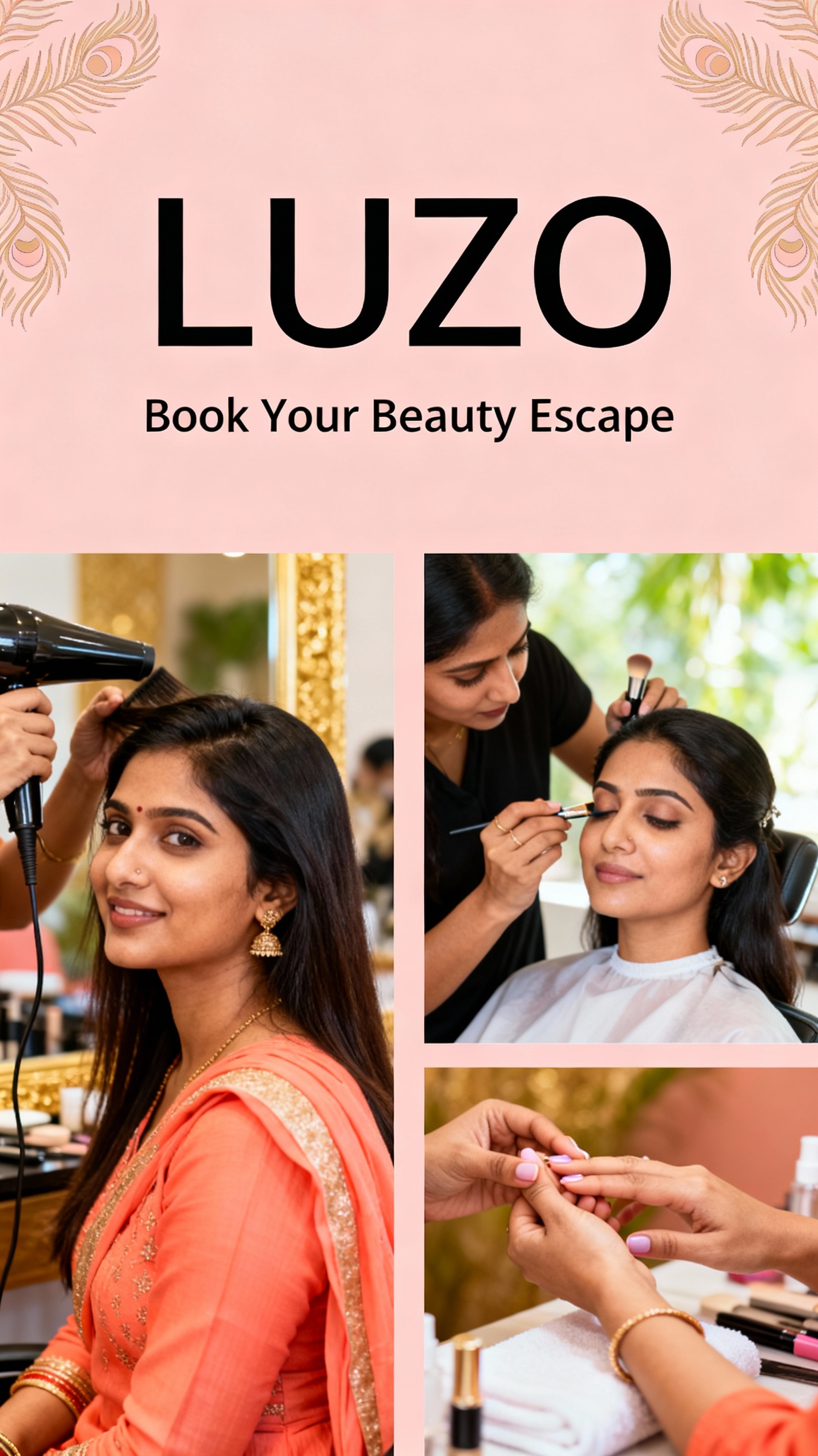 LUZO salon booking app - women getting beauty treatments
