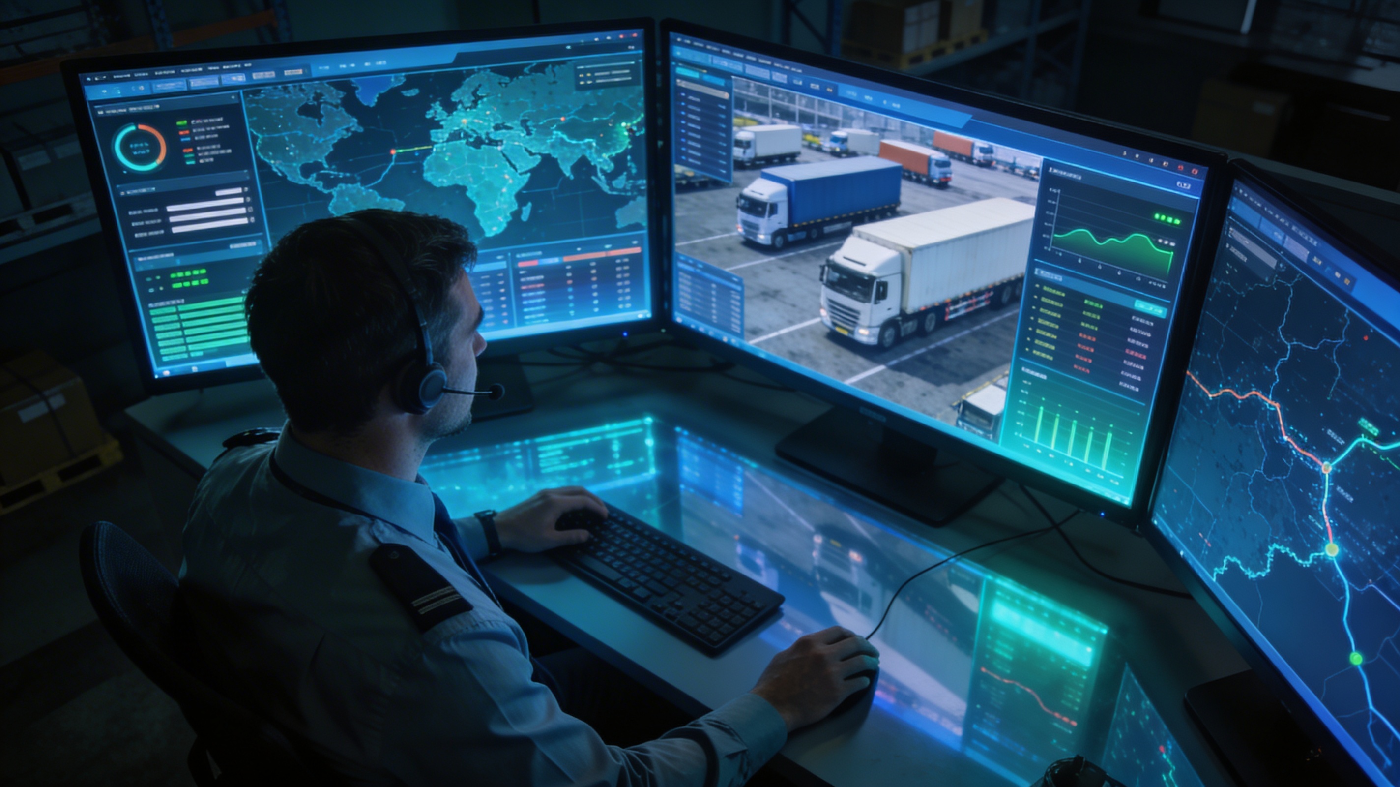 Centrum operacyjne — dyspozytor monitorujący flotę