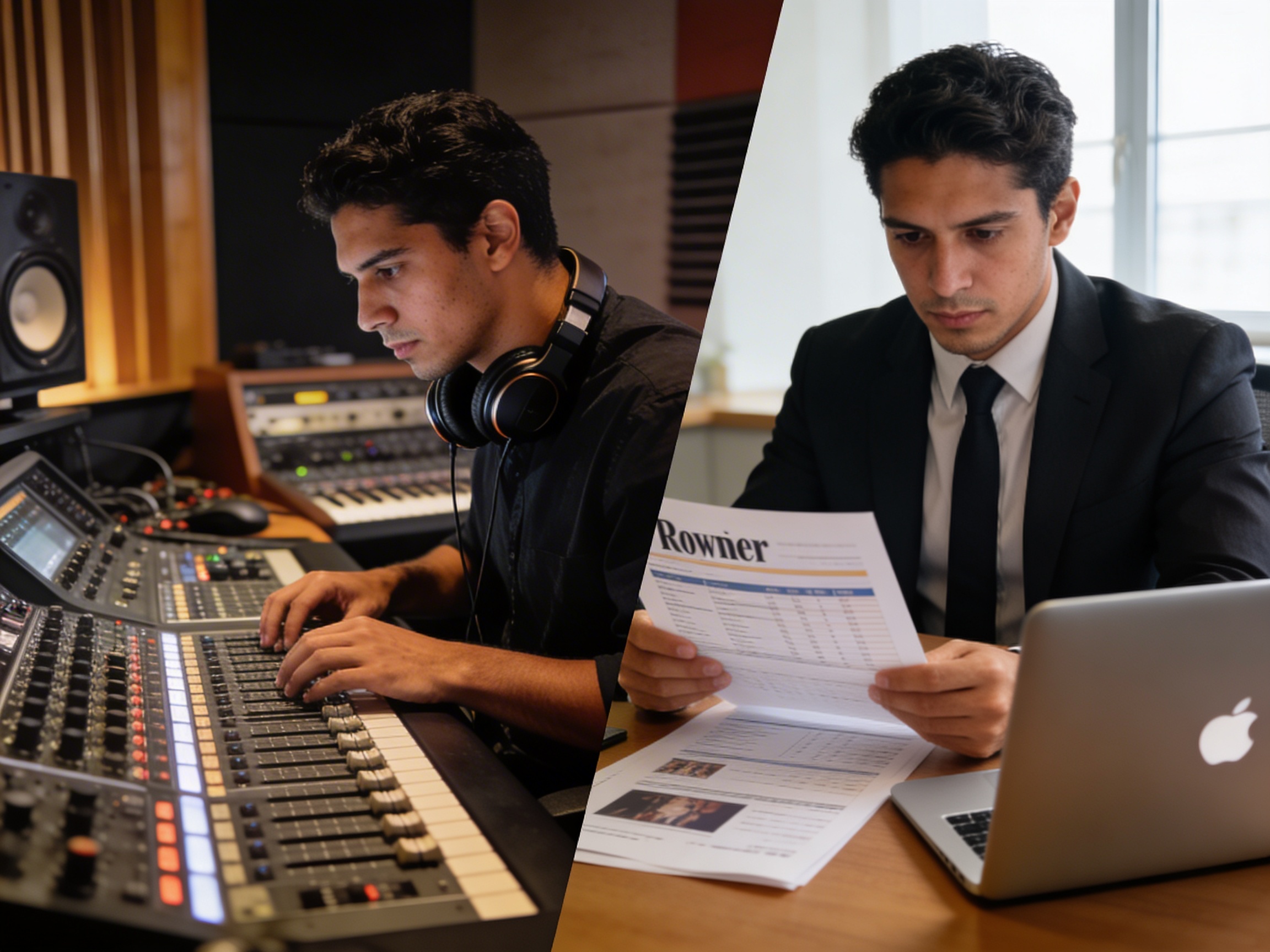 LOUDmusic participant at mixing board in professional studio