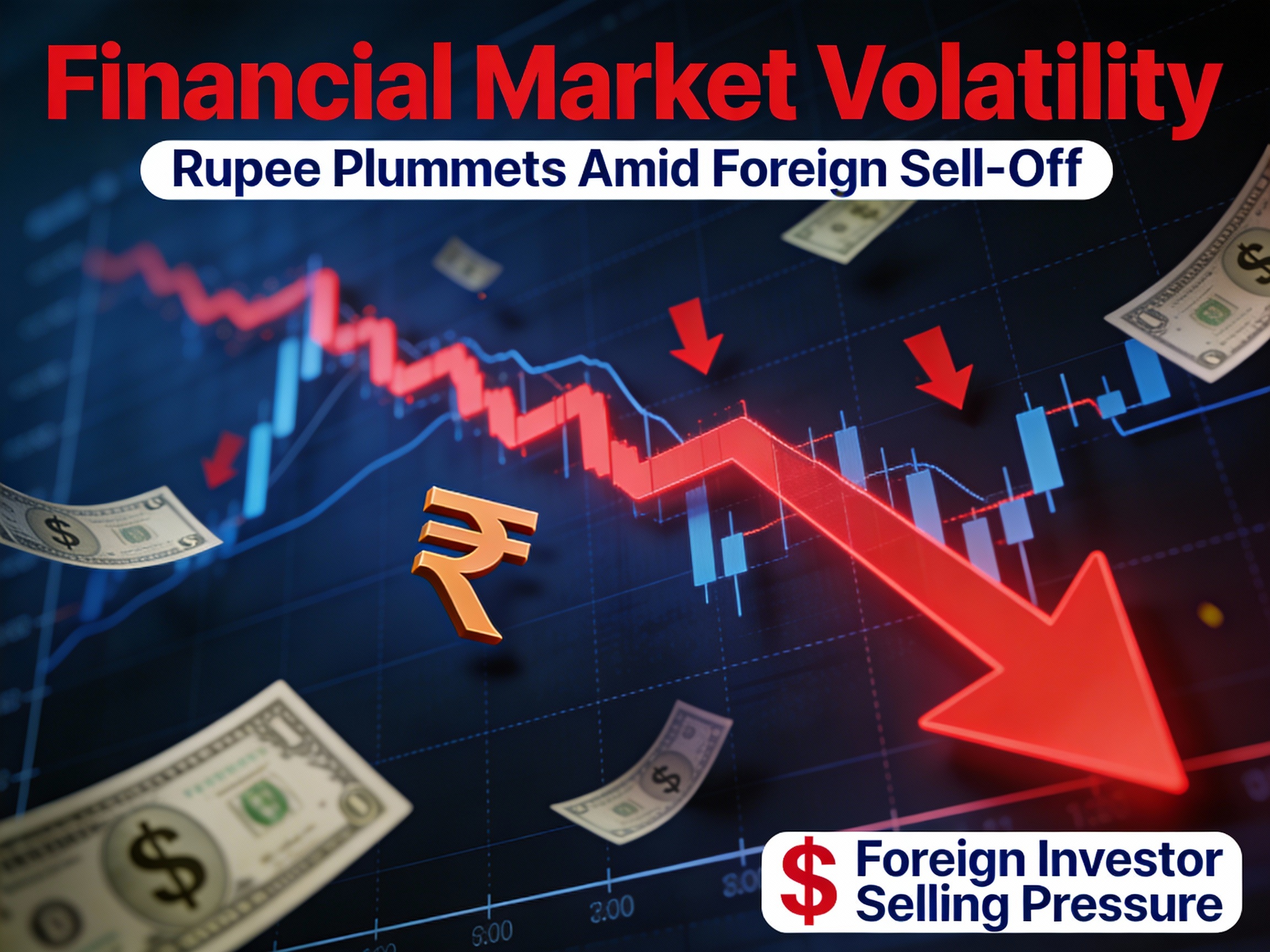 FPI selling, rupee depreciation crisis, stock market decline