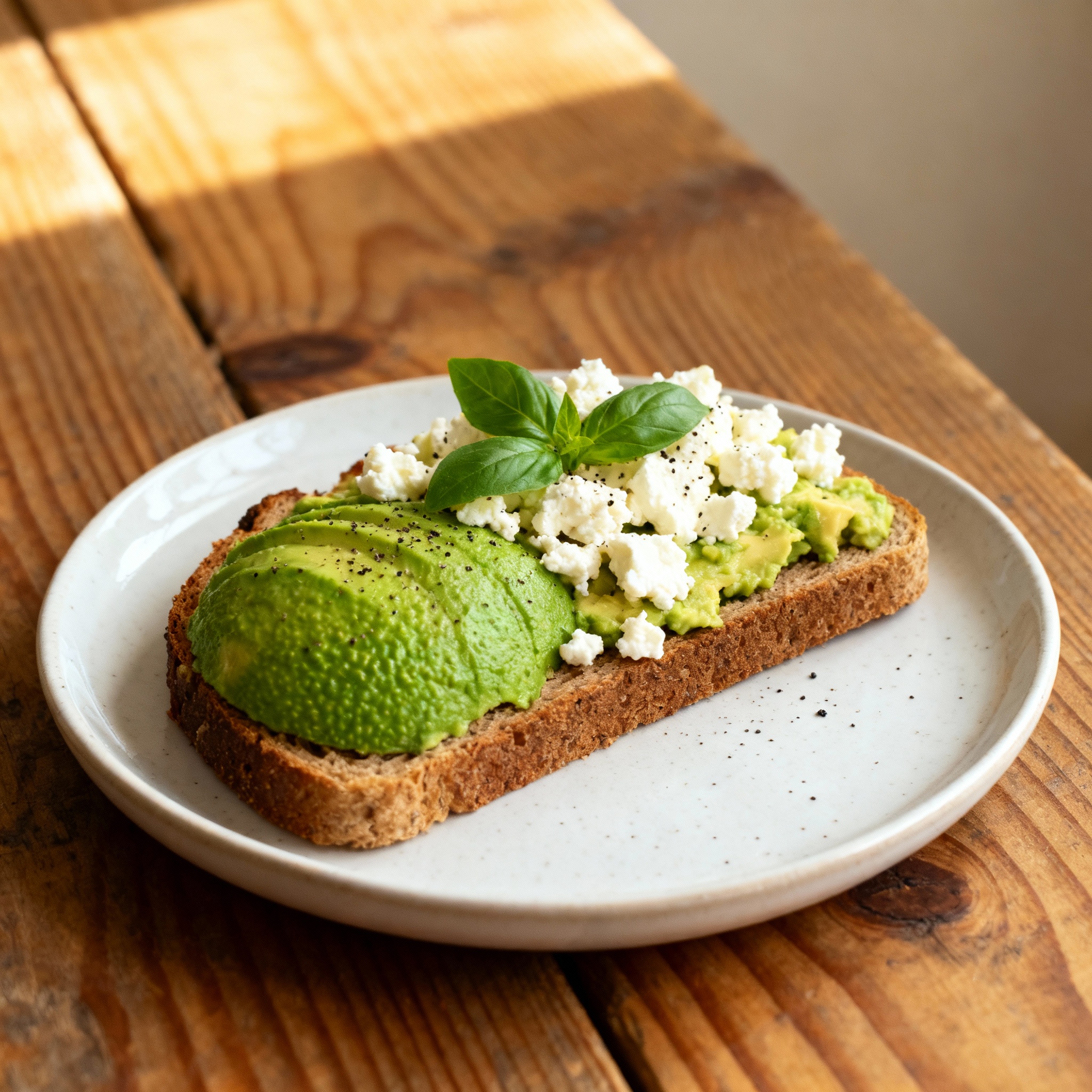 Cottage cheese and avocado toast