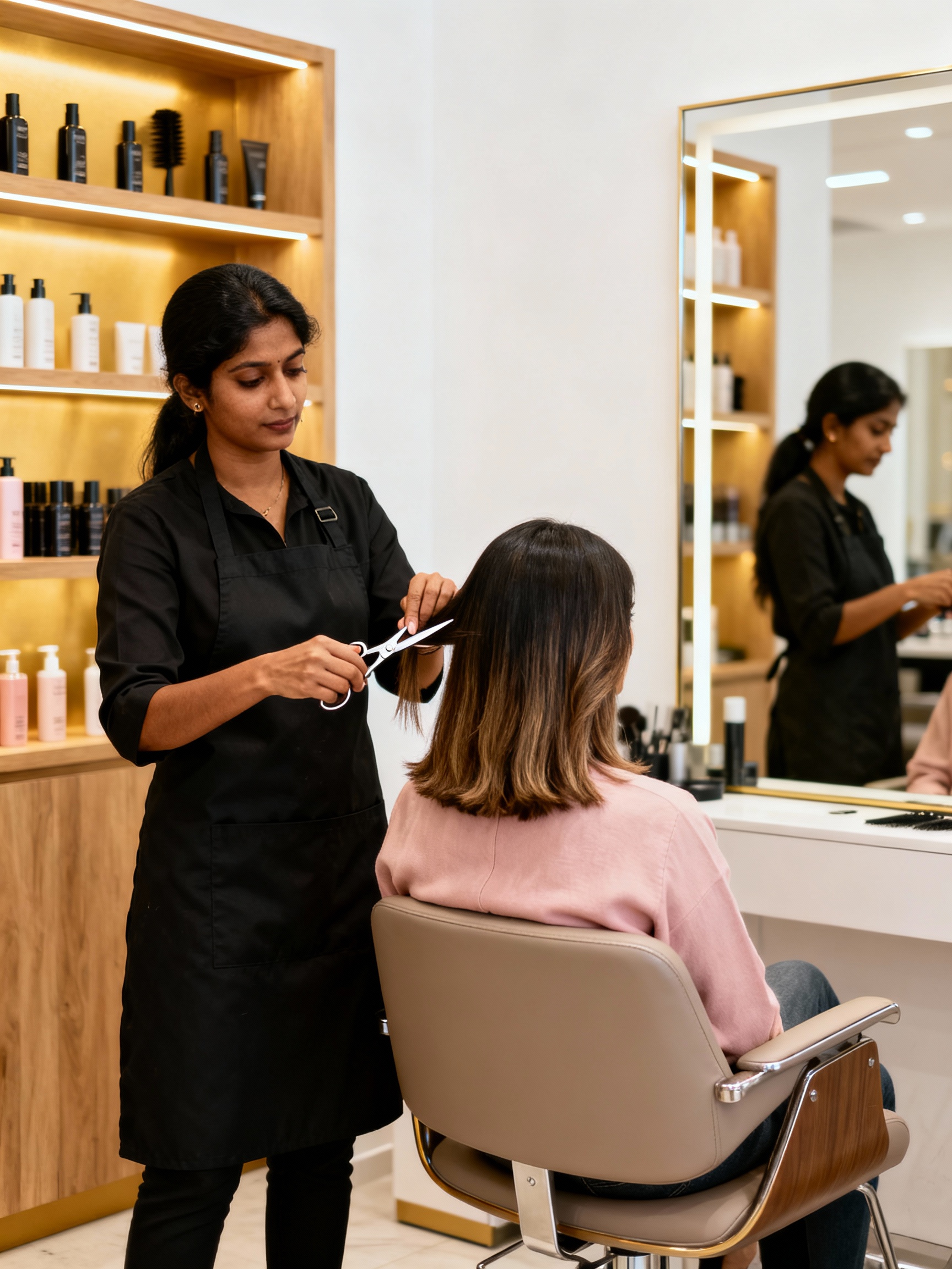 Professional hair cutting service by expert stylist