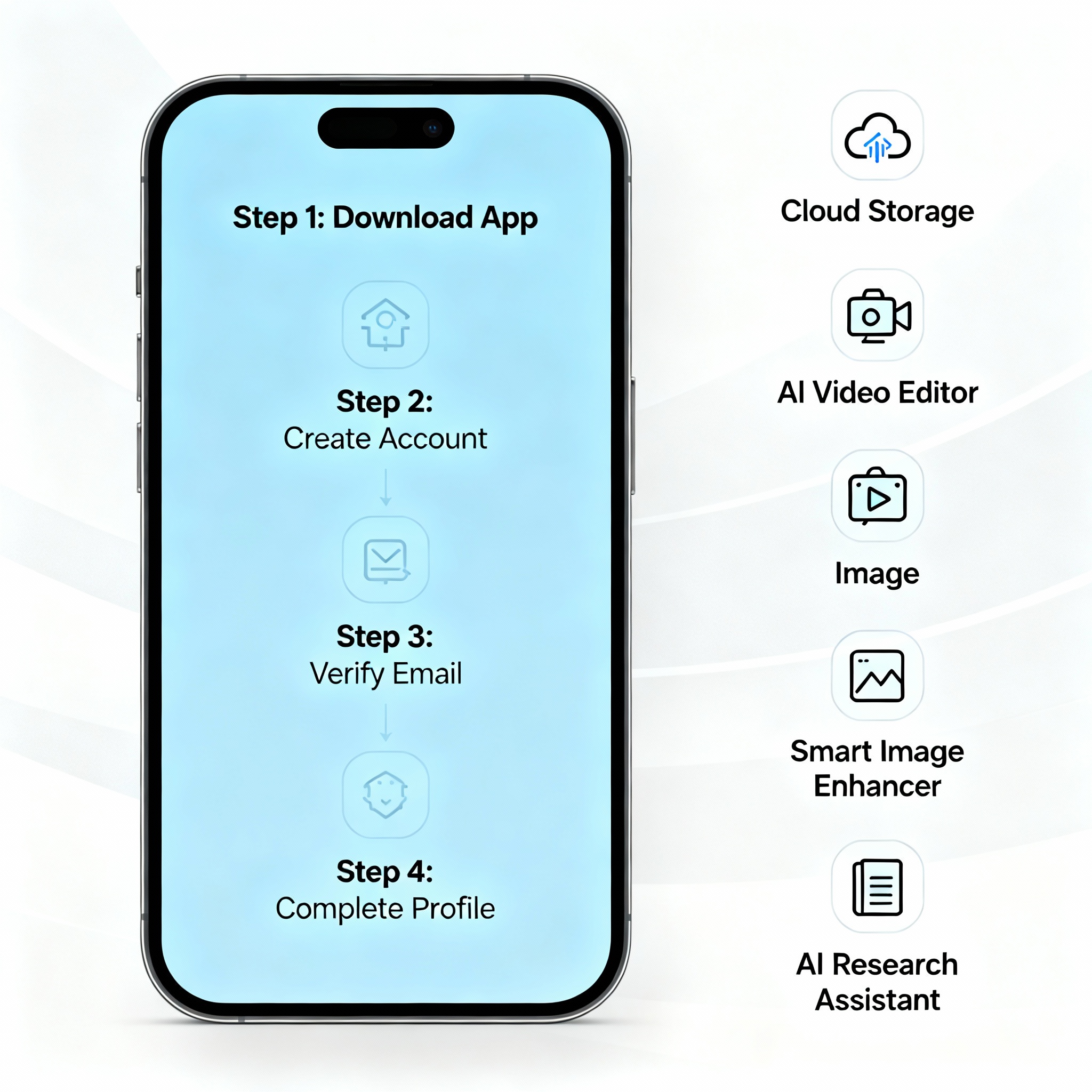 Step-by-step visual guide for claiming free AI subscription benefits through mobile app
