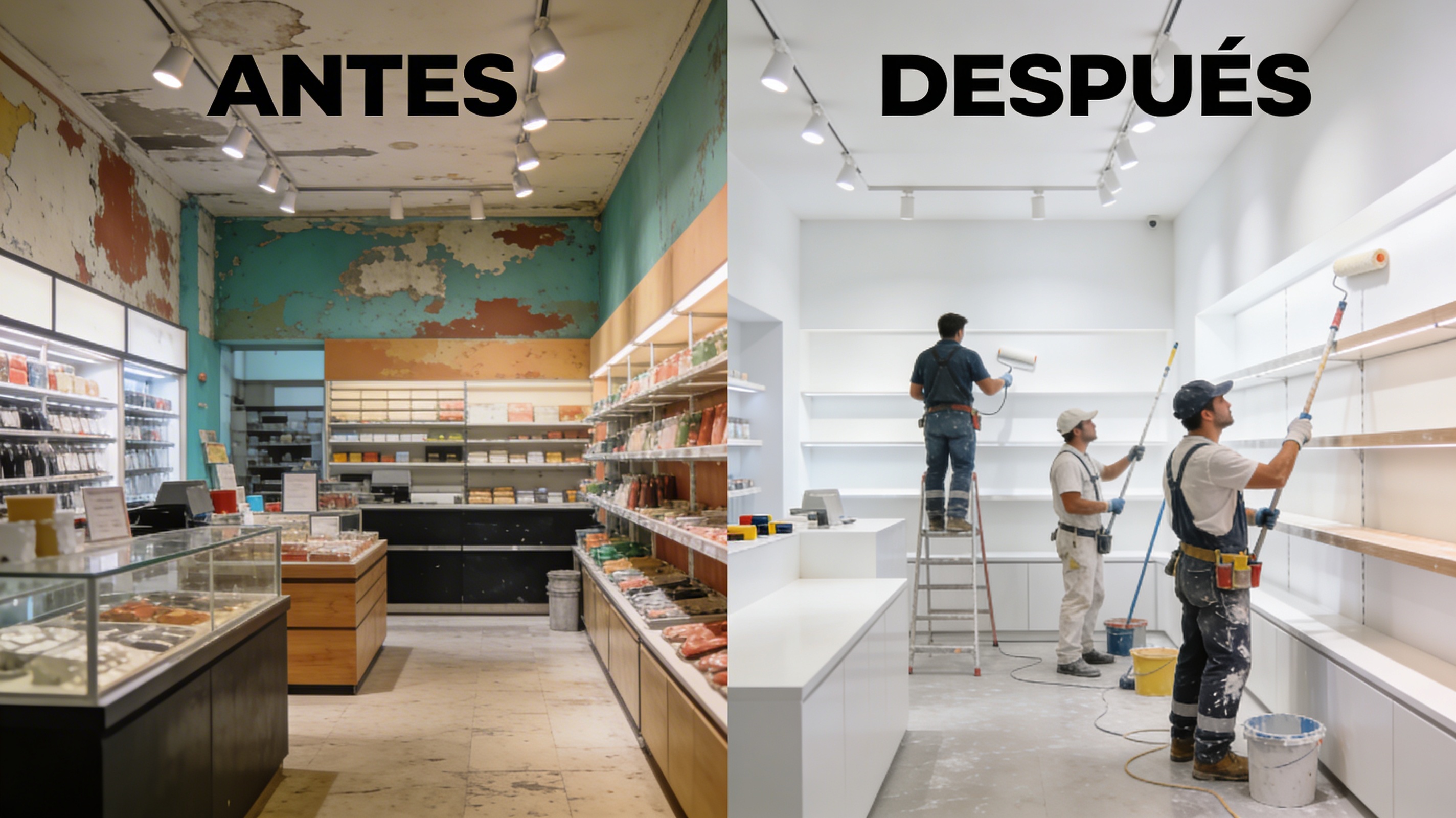 Trabajo realizado: Pintura profesional de local comercial