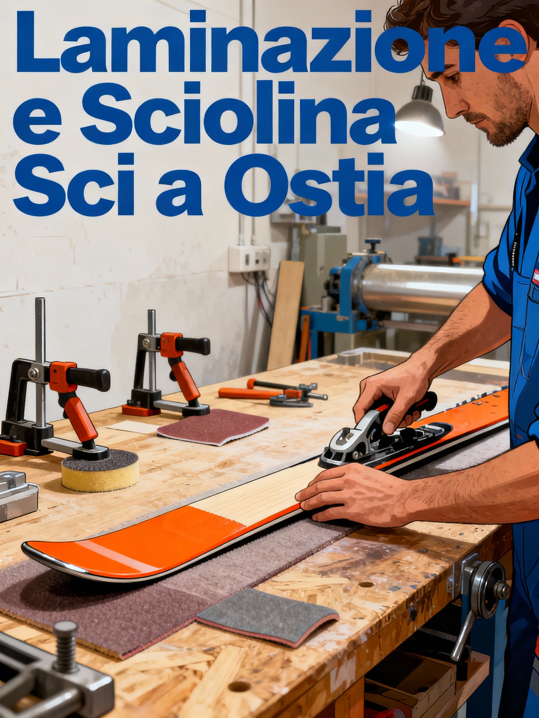 Immagine promozionale per servizio laminazione lamine e sciolinatura sci nel negozio Atzori Sport a Ostia.