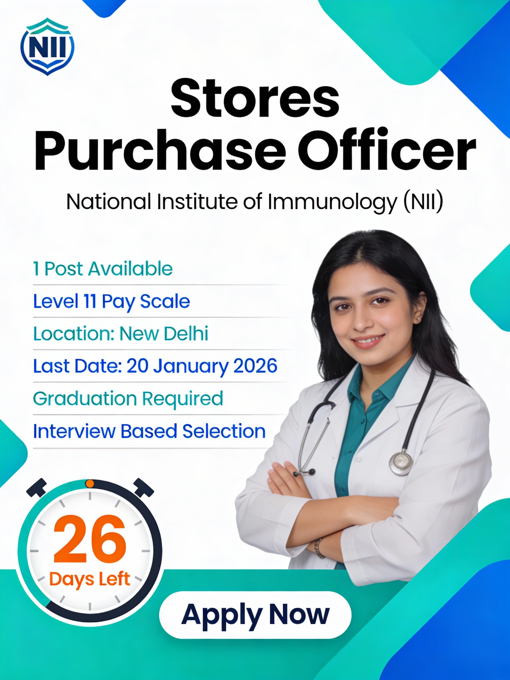 NII Stores Purchase Officer Job Notification