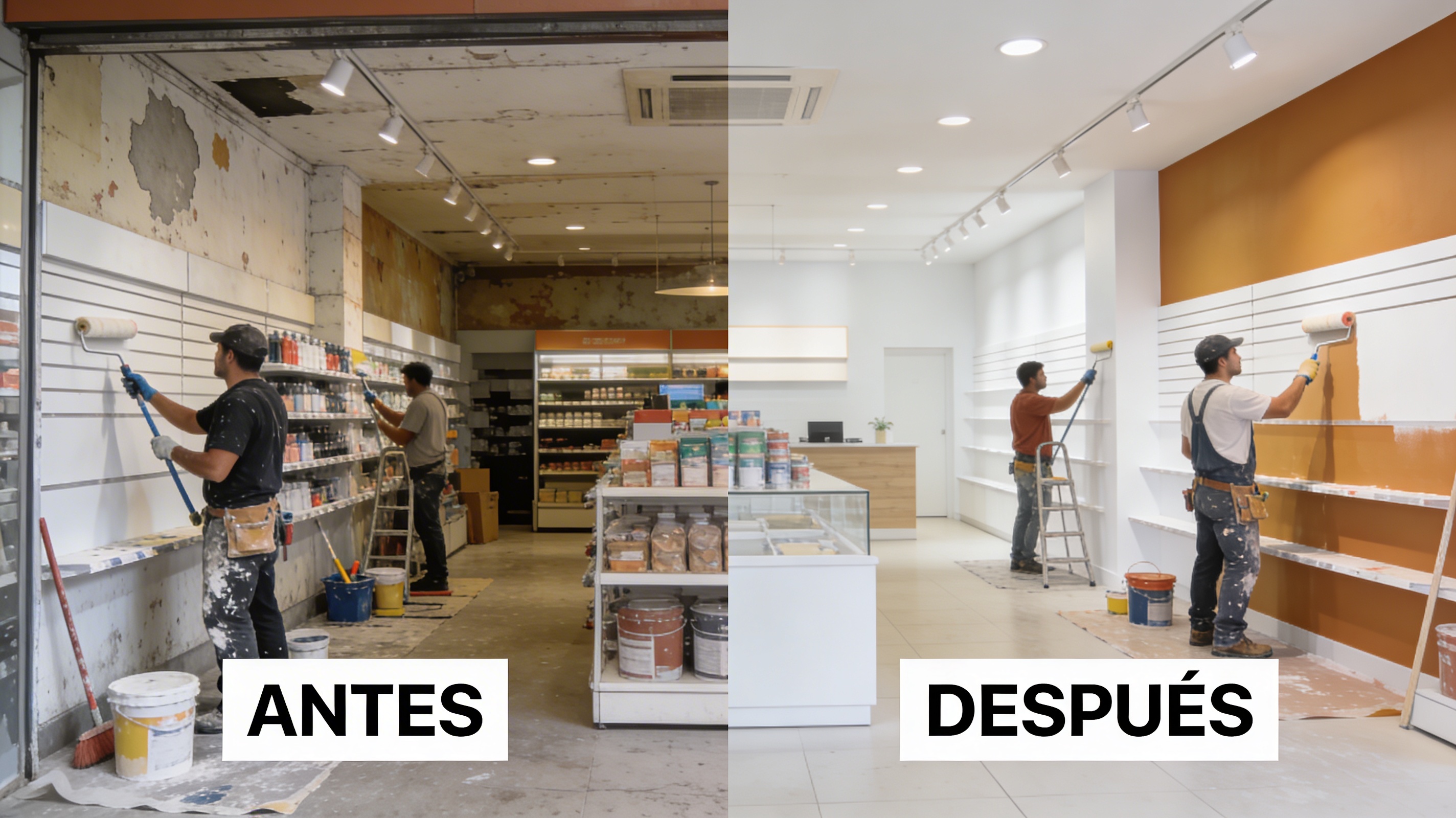 Transformación de local comercial con pintura profesional