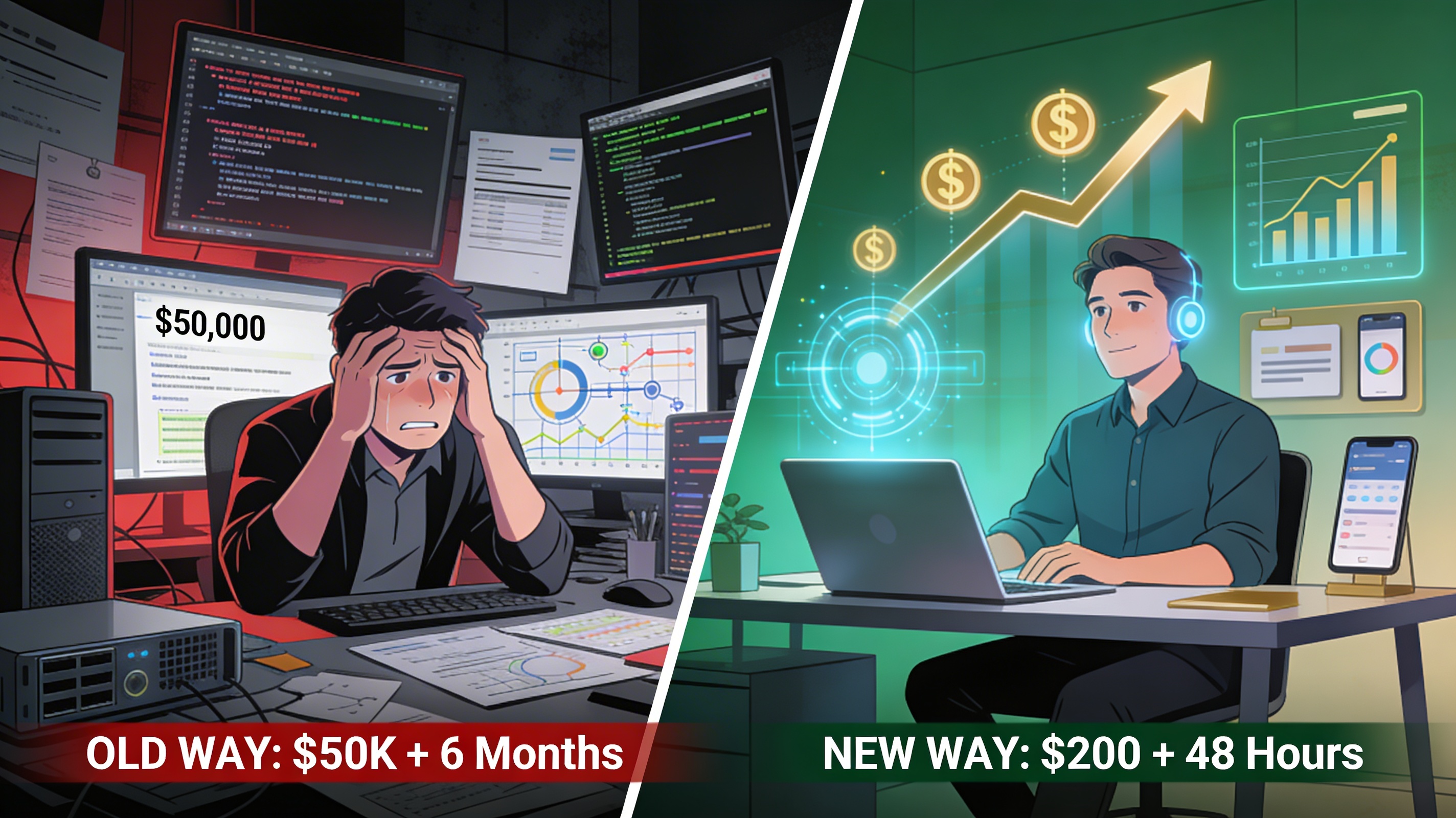Traditional Software Development vs Modern AI-Powered Micro-SaaS