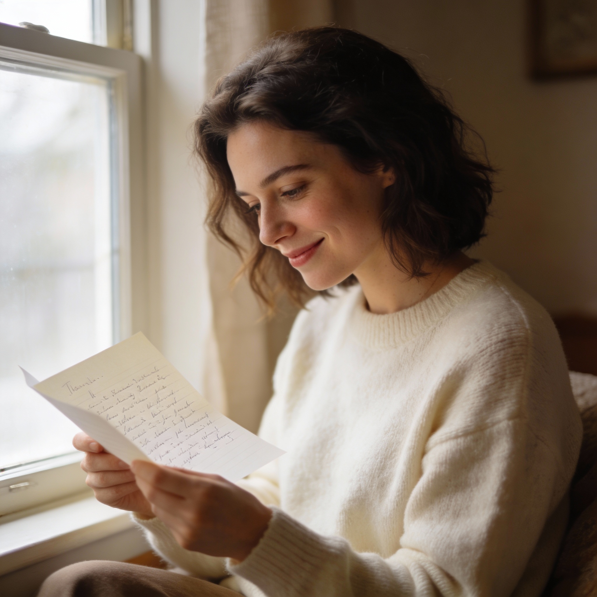 Femme lisant une lettre