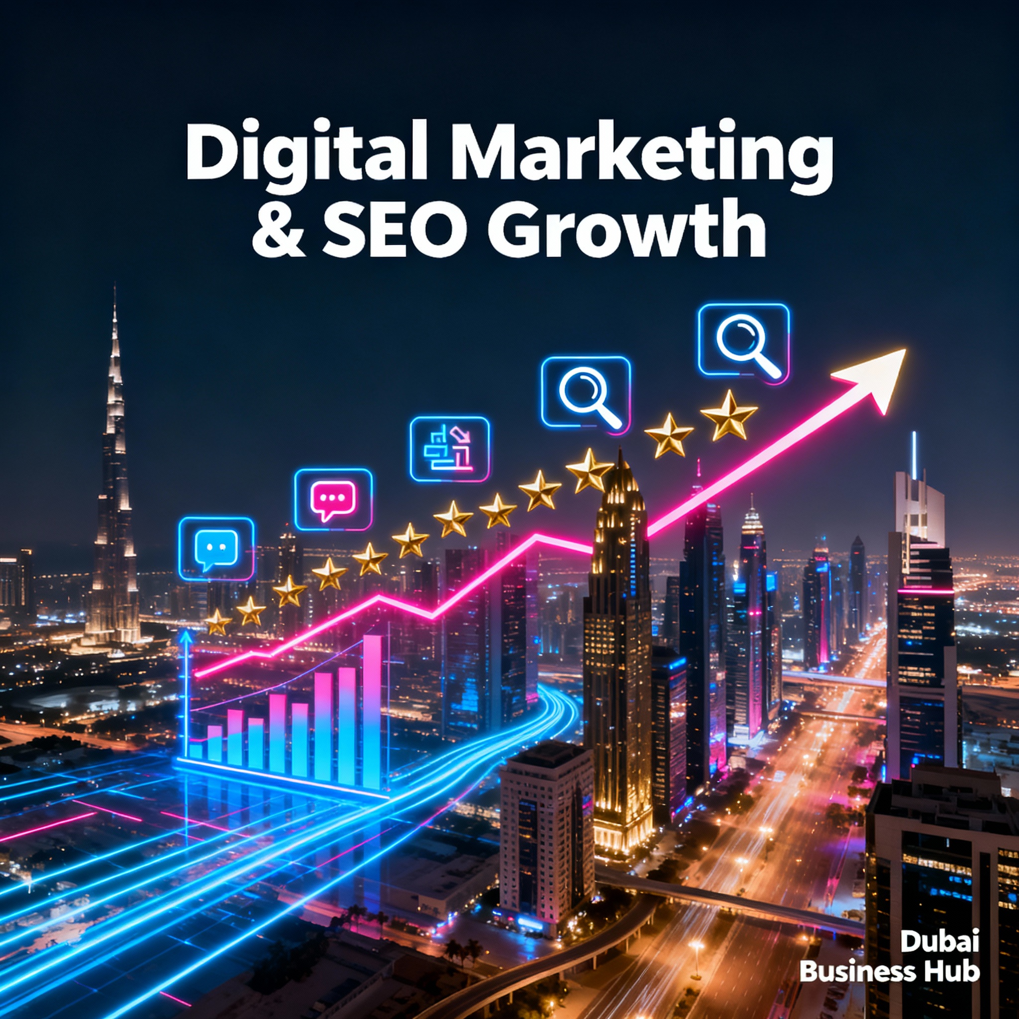 Dubai skyline representing SEO services in Dubai