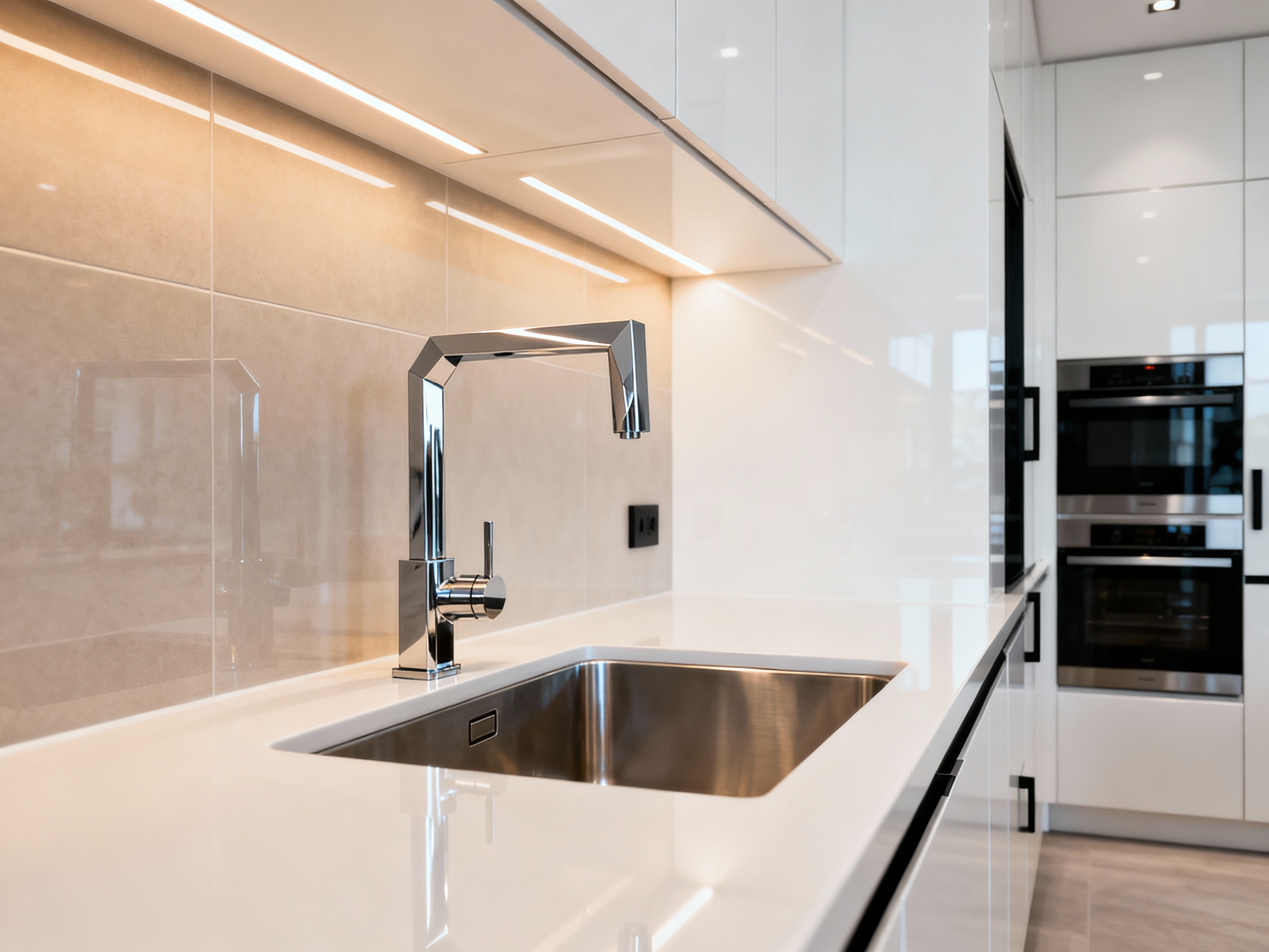 Modern kitchen with professional plumbing fixtures