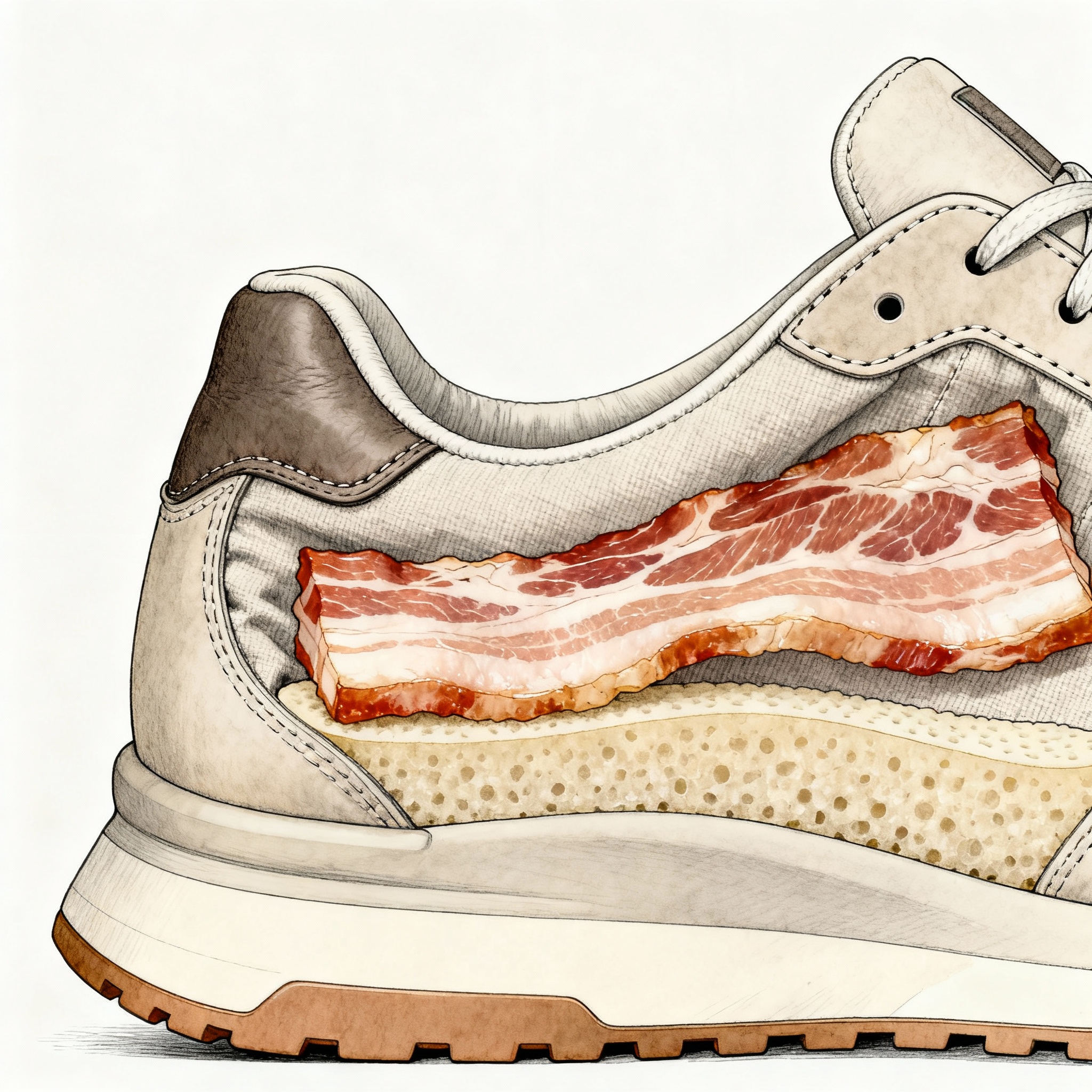 Bekon w bucie - ilustracja koncepcji