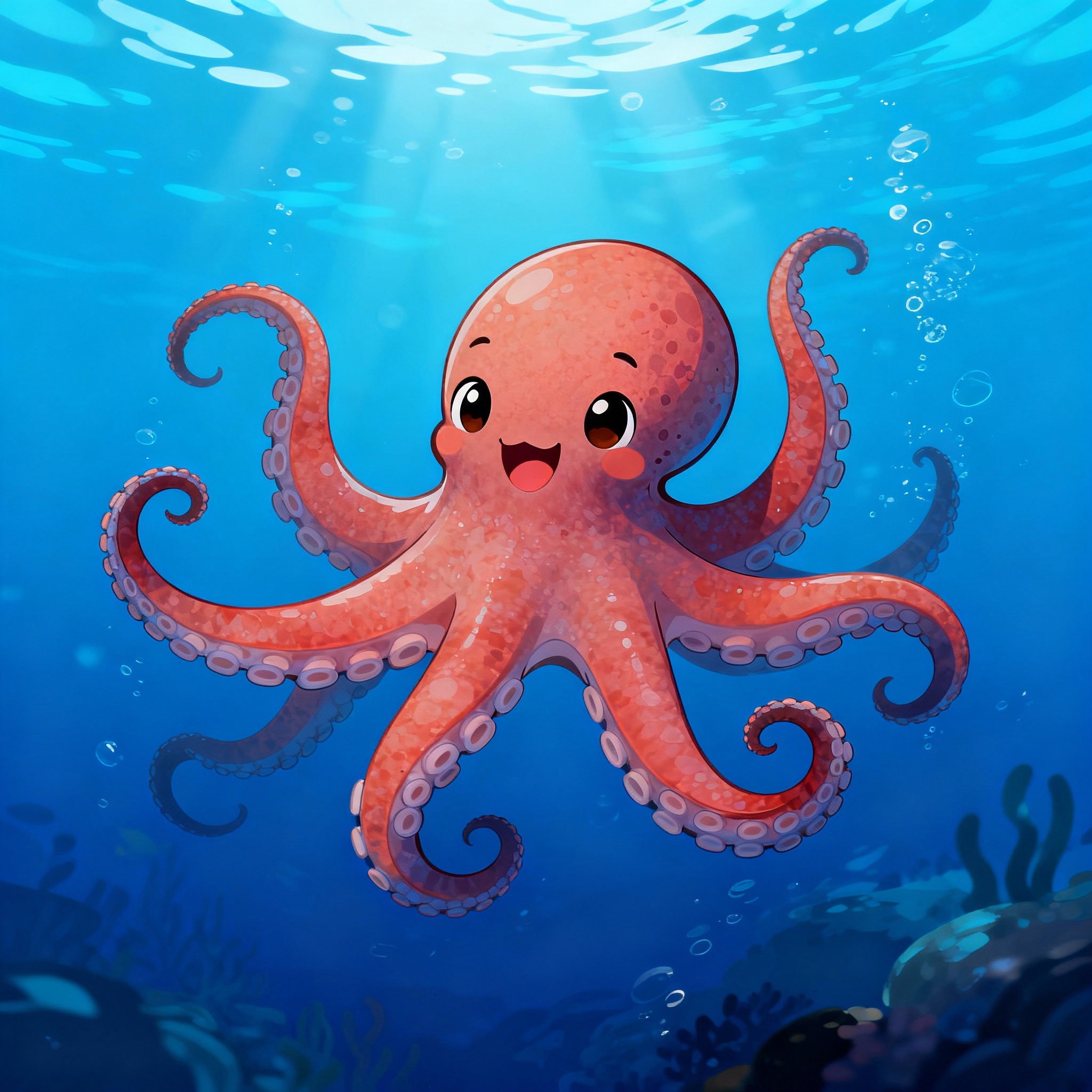 Octopus swimming in the ocean