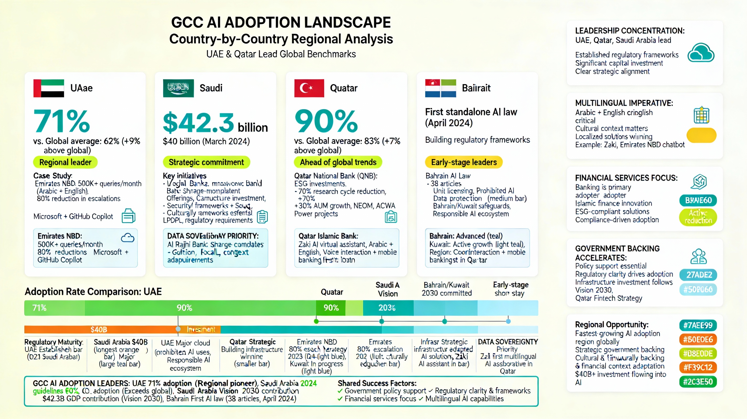 GCC AI Adoption Landscape: Country-by-Country Analysis - UAE, Saudi Arabia, Qatar, Bahrain & Kuwait
