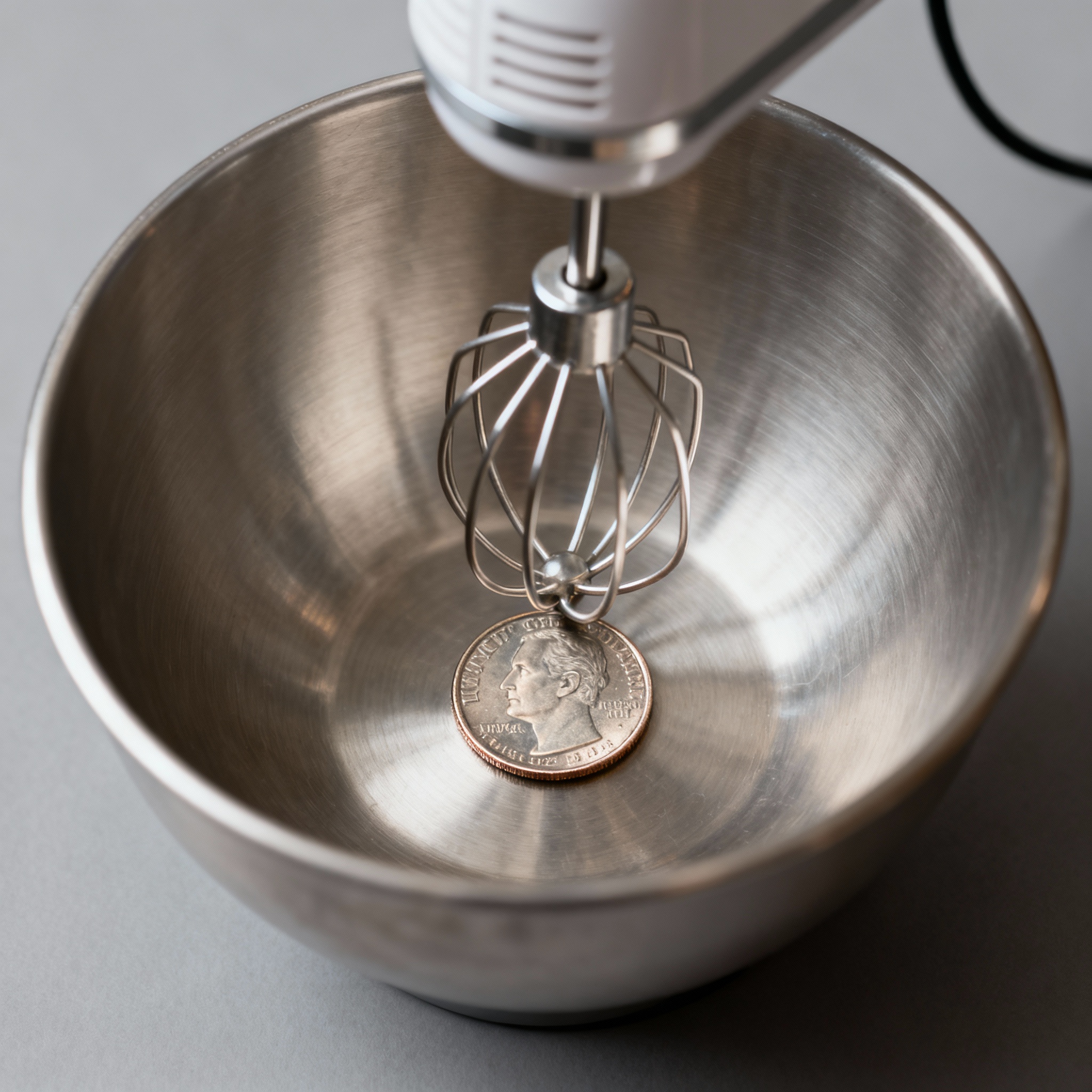 The dime test showing proper beater-to-bowl clearance