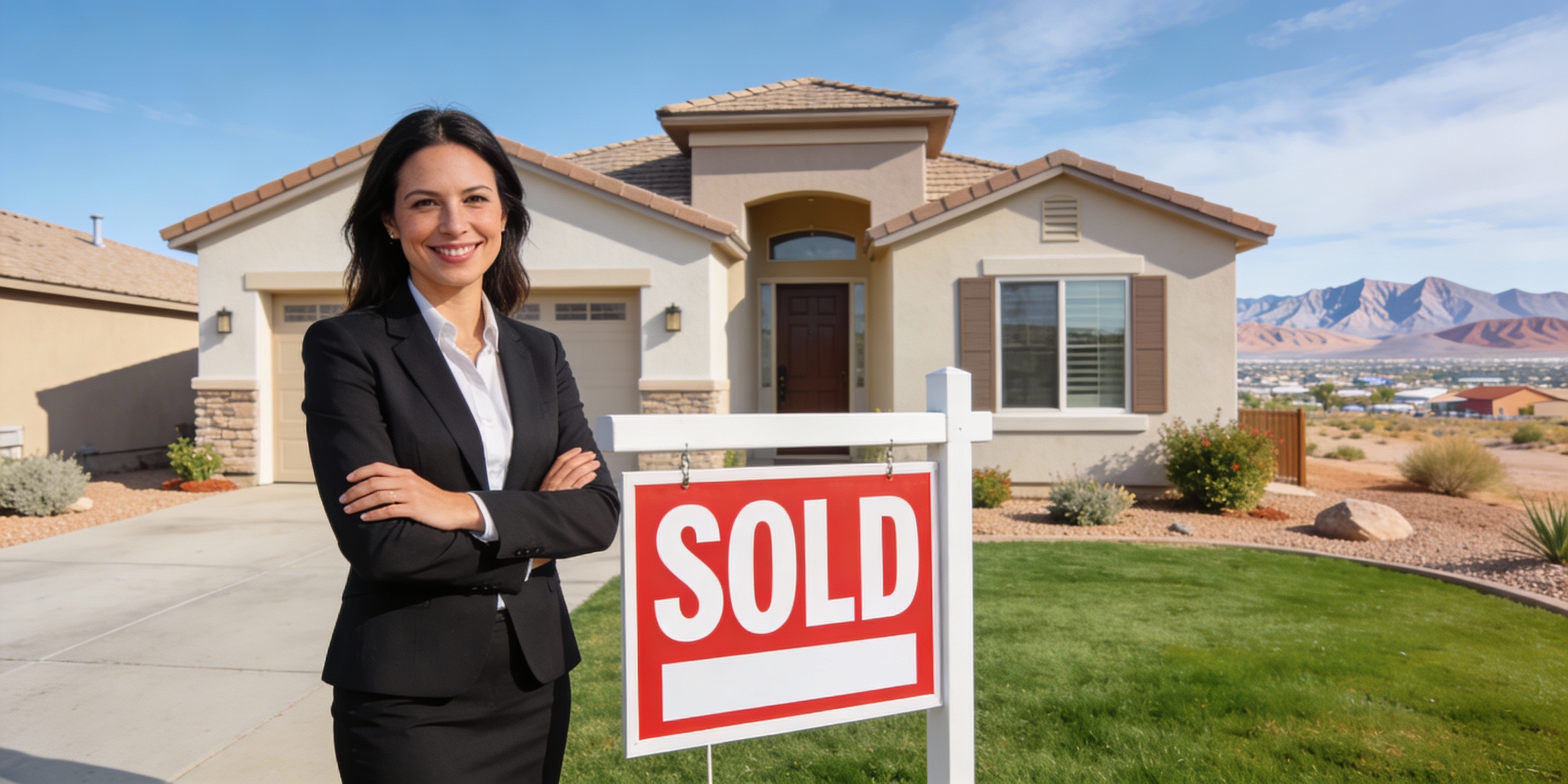 Sold Henderson Nevada home with professional agent SOLD sign
