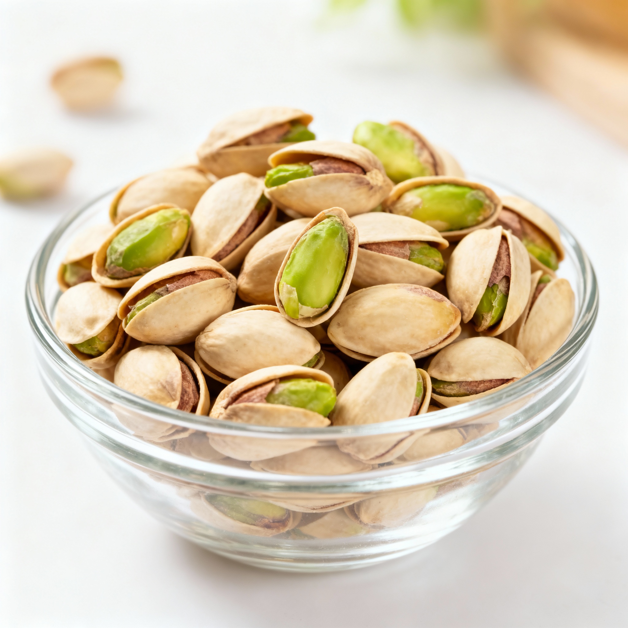 Iranian Pistachios in Glass Bowl
