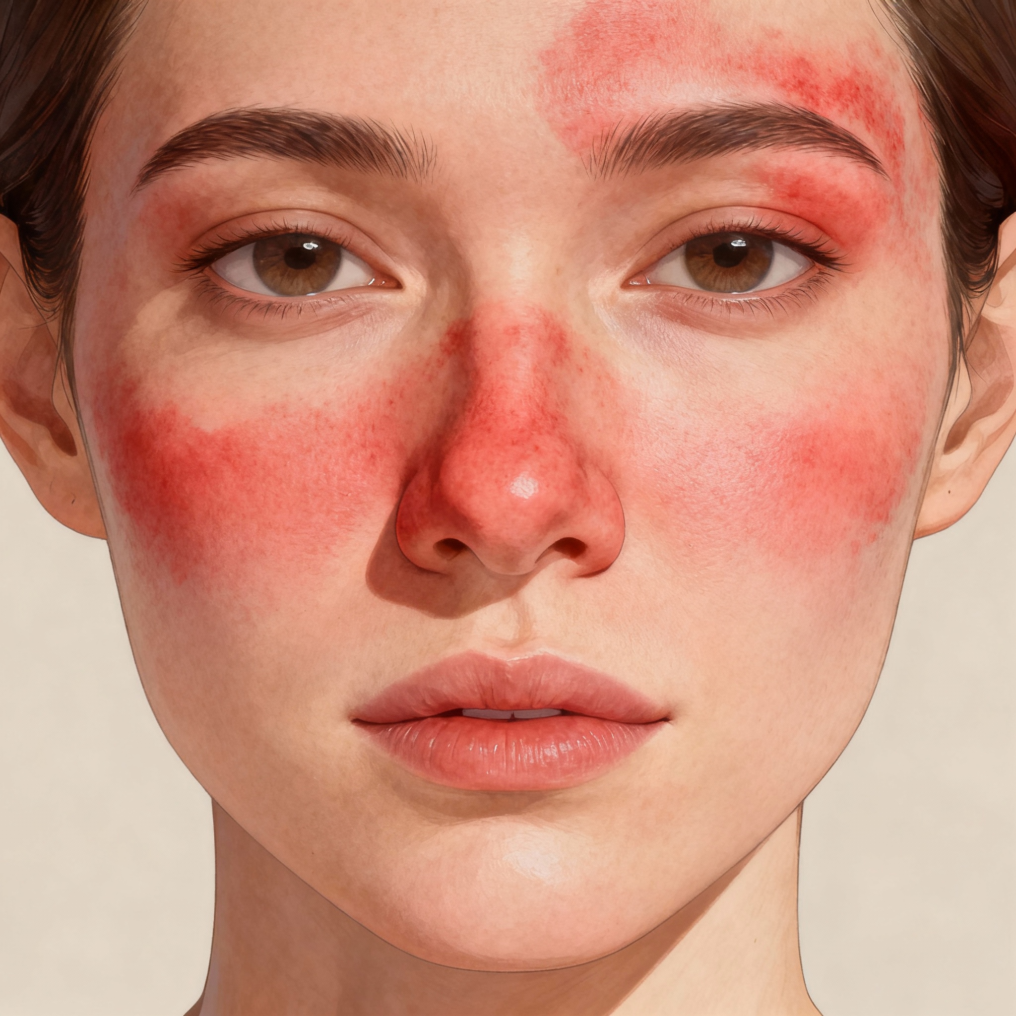 Butterfly rash lupus face