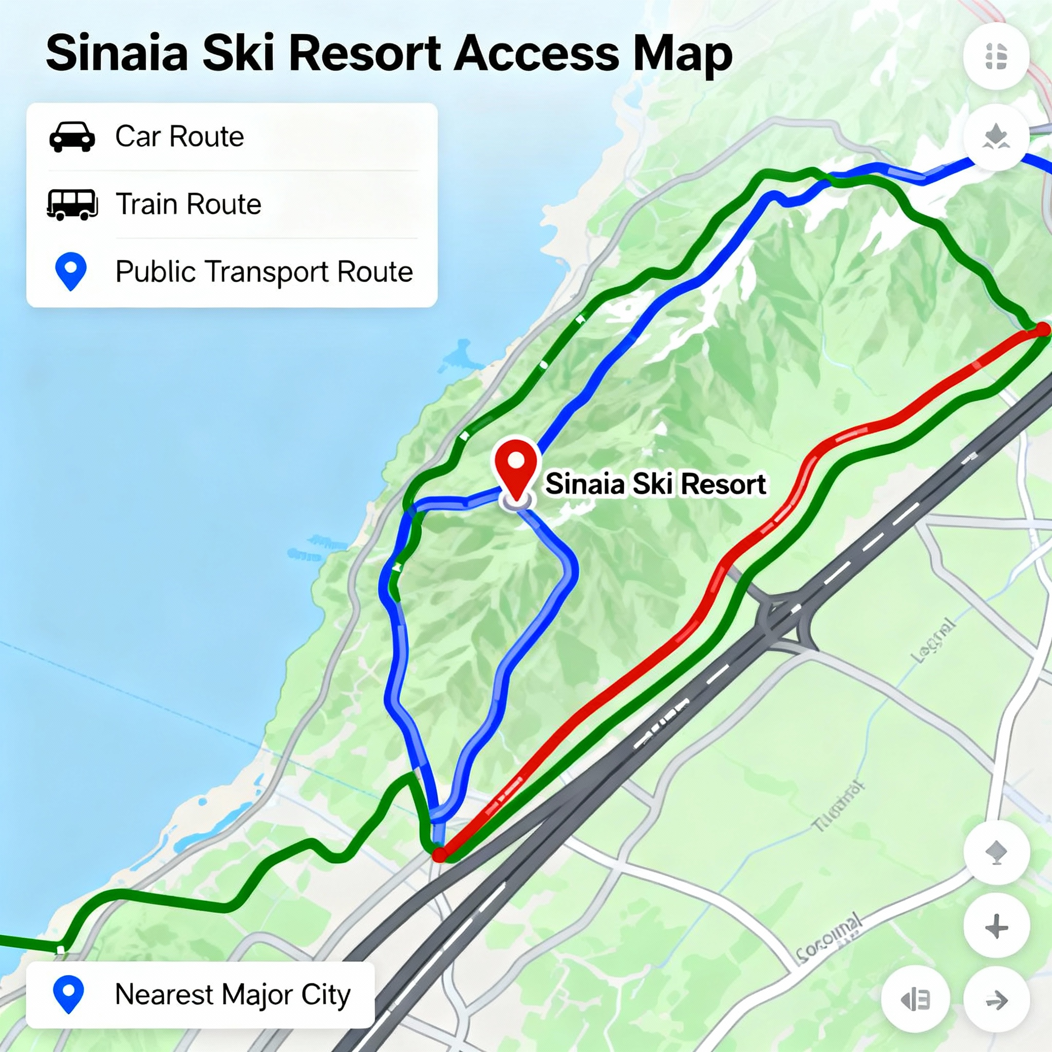 Sinaia Ski Resort Access Map