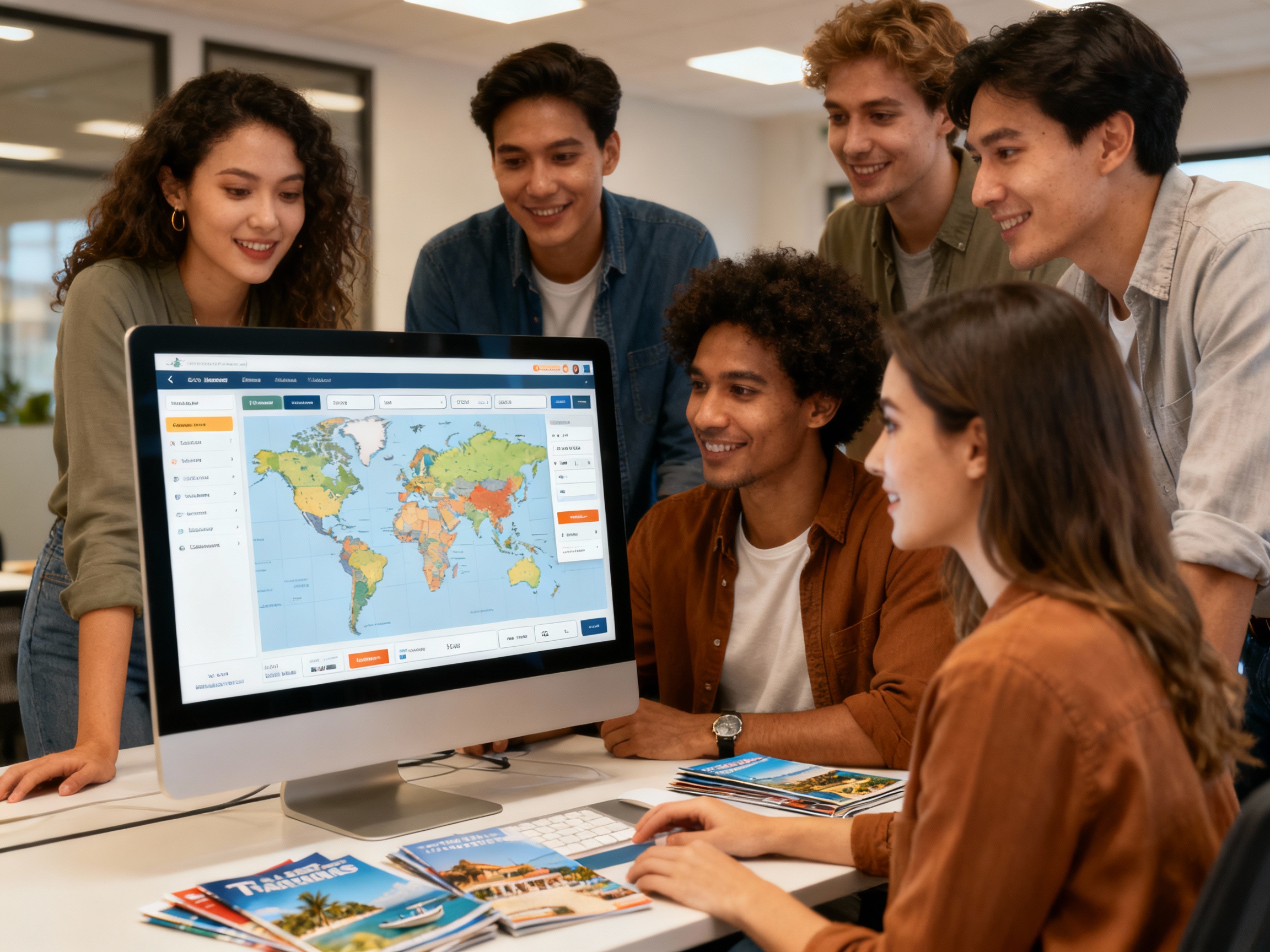 Equipo de agencia de viajes