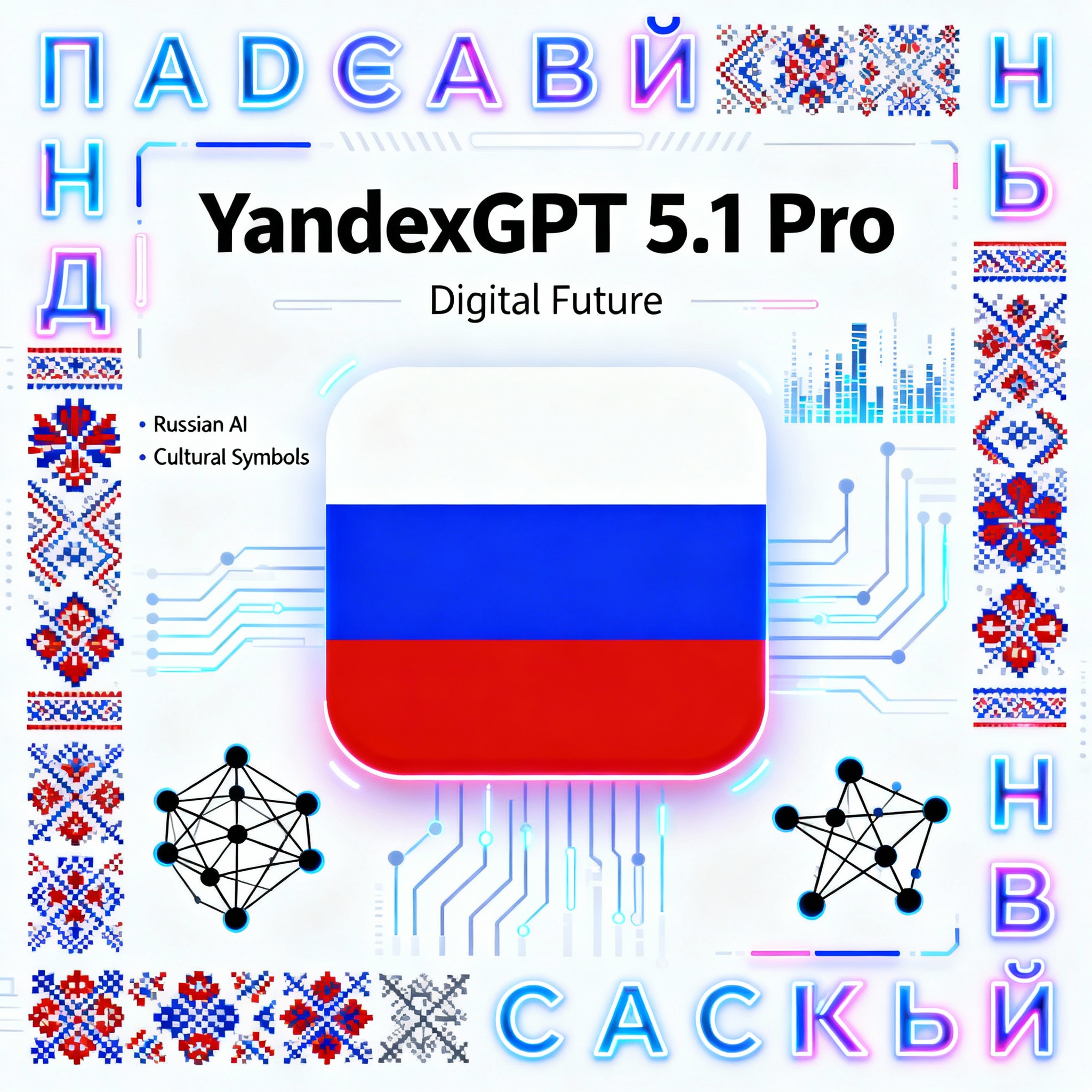 Иллюстрация YandexGPT 5.1 Pro как российского лидера AI 2025